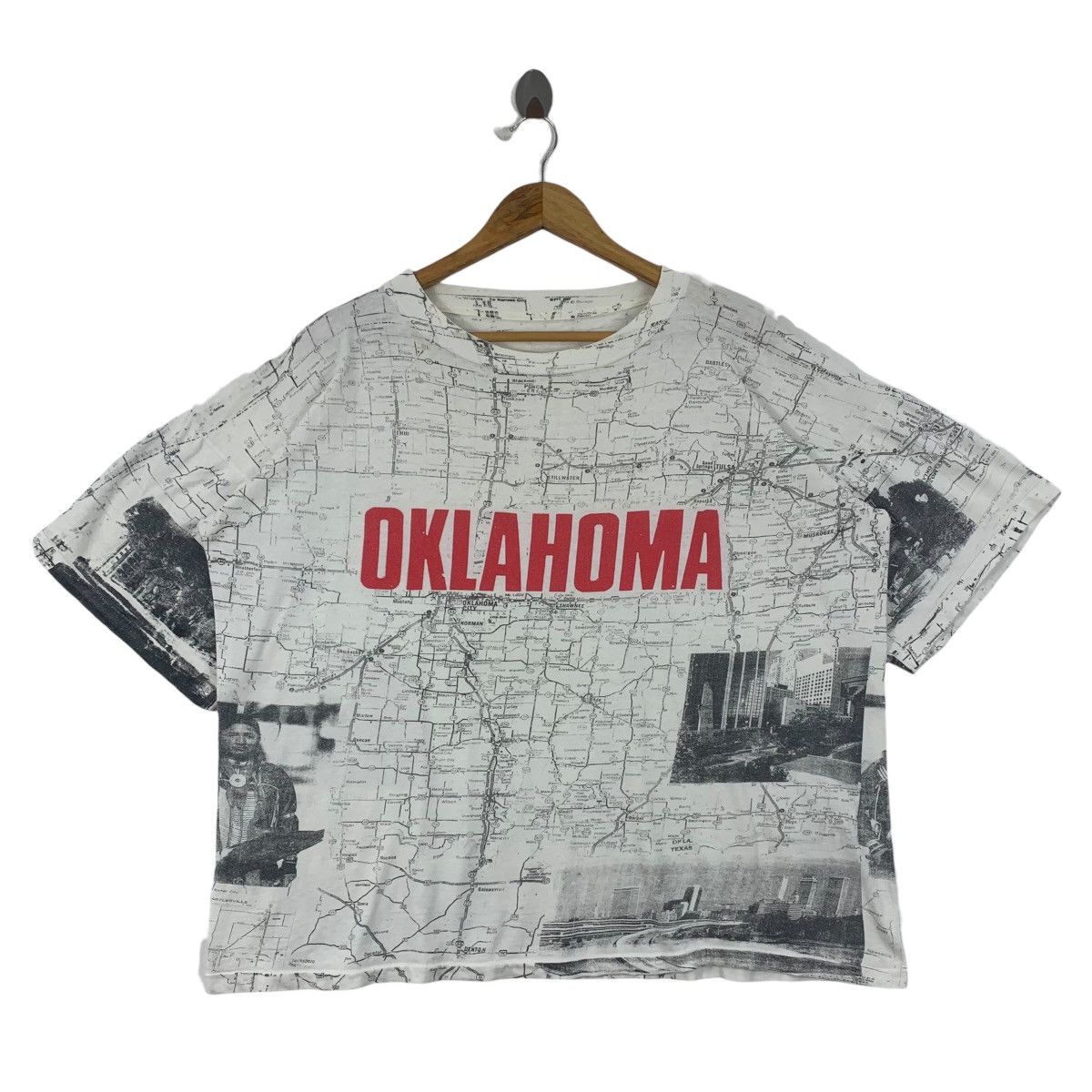 Vintage Vintage 90s OKLAHAMA Full print map vintage tee Size US XXL / EU 58 / 5 - 1 Thumbnail