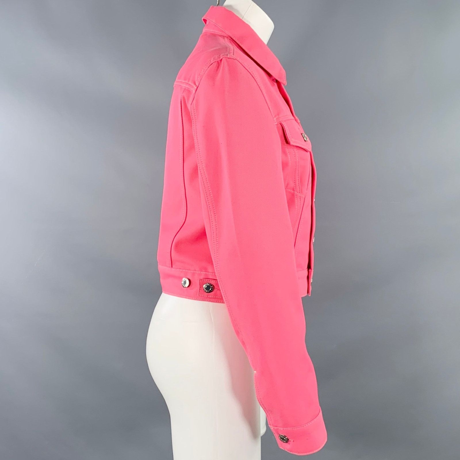 Helmut Lang HELMUT LANG Size S Pink Cotton Blend Trucker Jacket Size S / US 4 / IT 40 - 2 Thumbnail