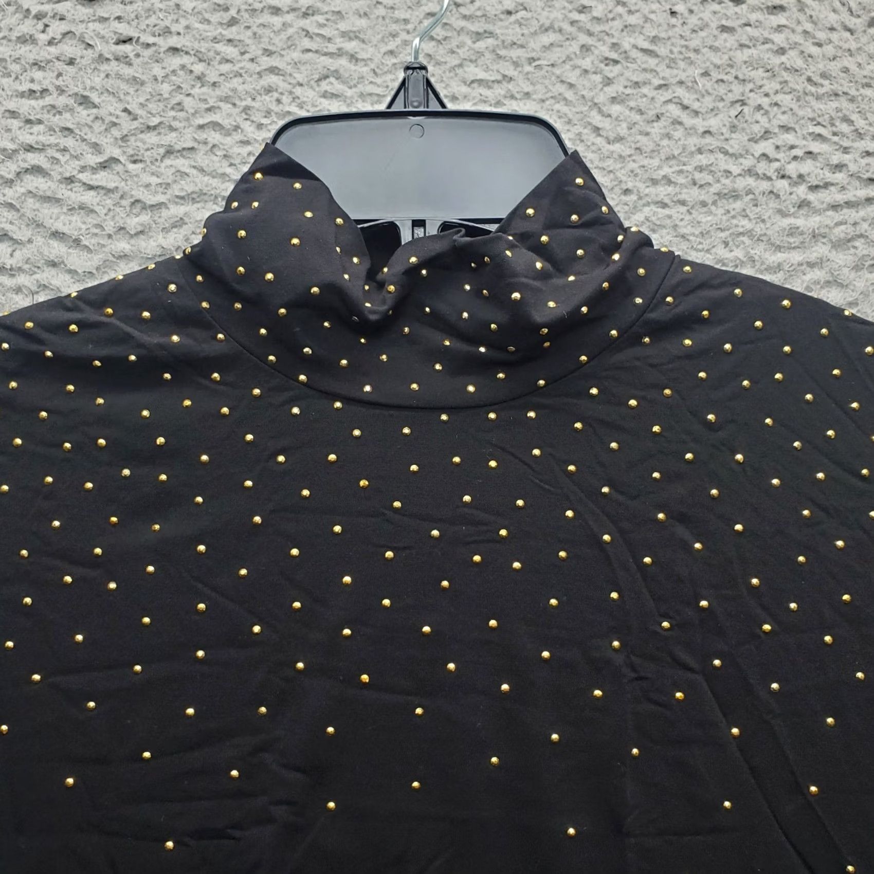 St. John St. John Blouse Womens Size L Beaded Short Sleeve Turtleneck Pullover Black Top Size L / US 10 / IT 46 - 8 Thumbnail