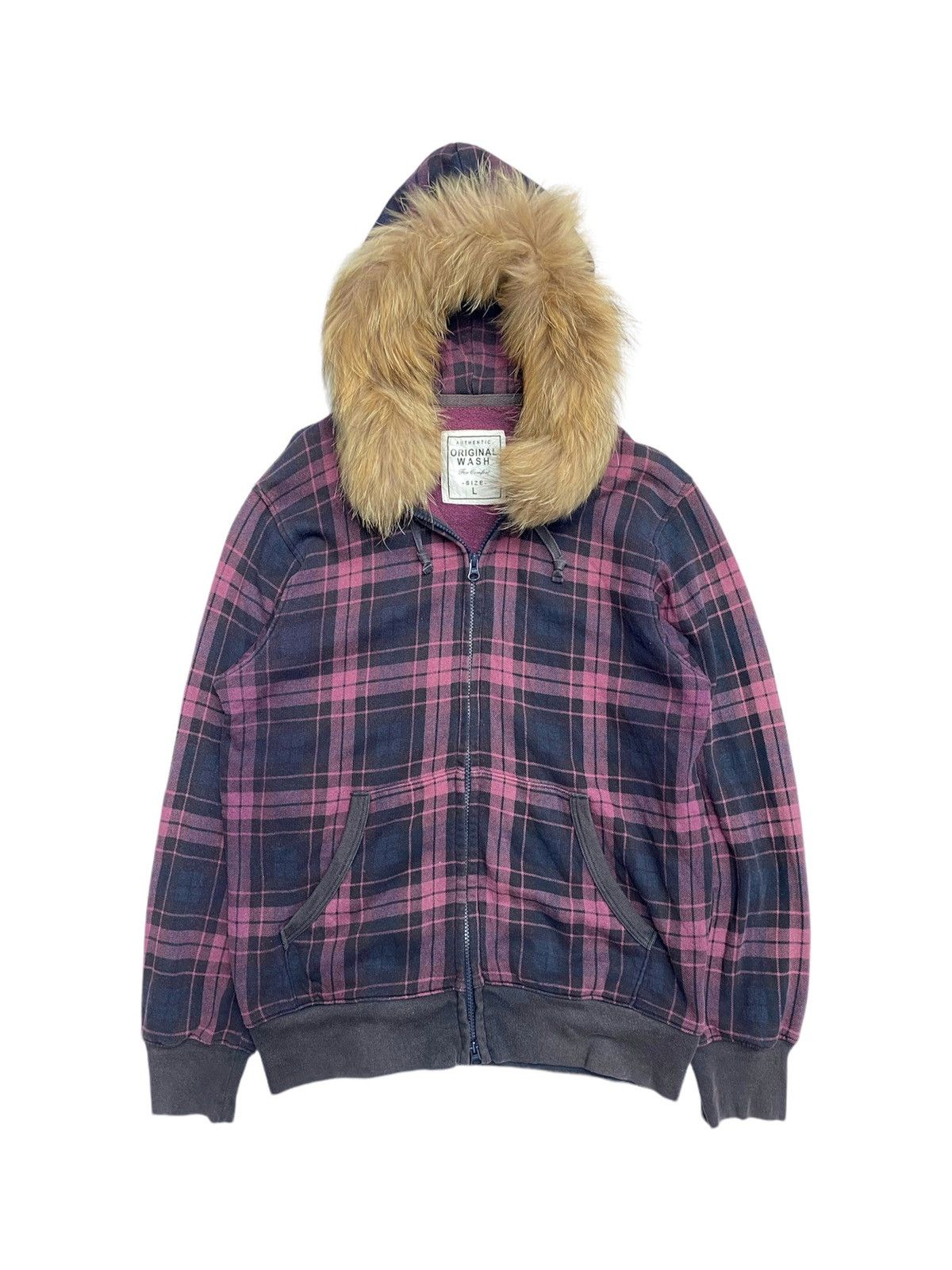 Hysteric Glamour × If Six Was Nine × Le Grande Bleu (L.G.B.) Fur Hoodie Tartan Japanese Brand Original Wash Uniqlo Size US L / EU 52-54 / 3 - 1 Thumbnail