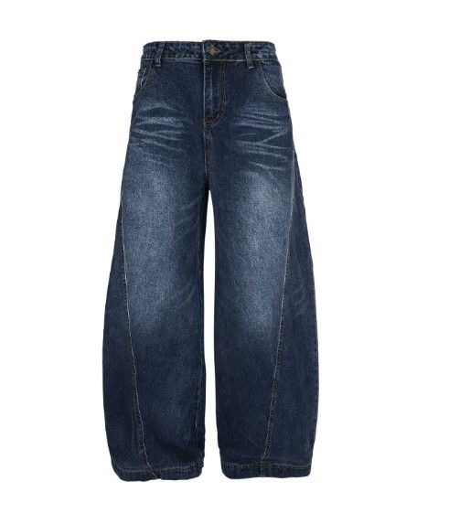 Jean American retro washed distressed trendy curved jeans Size US 32 / EU 48 - 3 Thumbnail