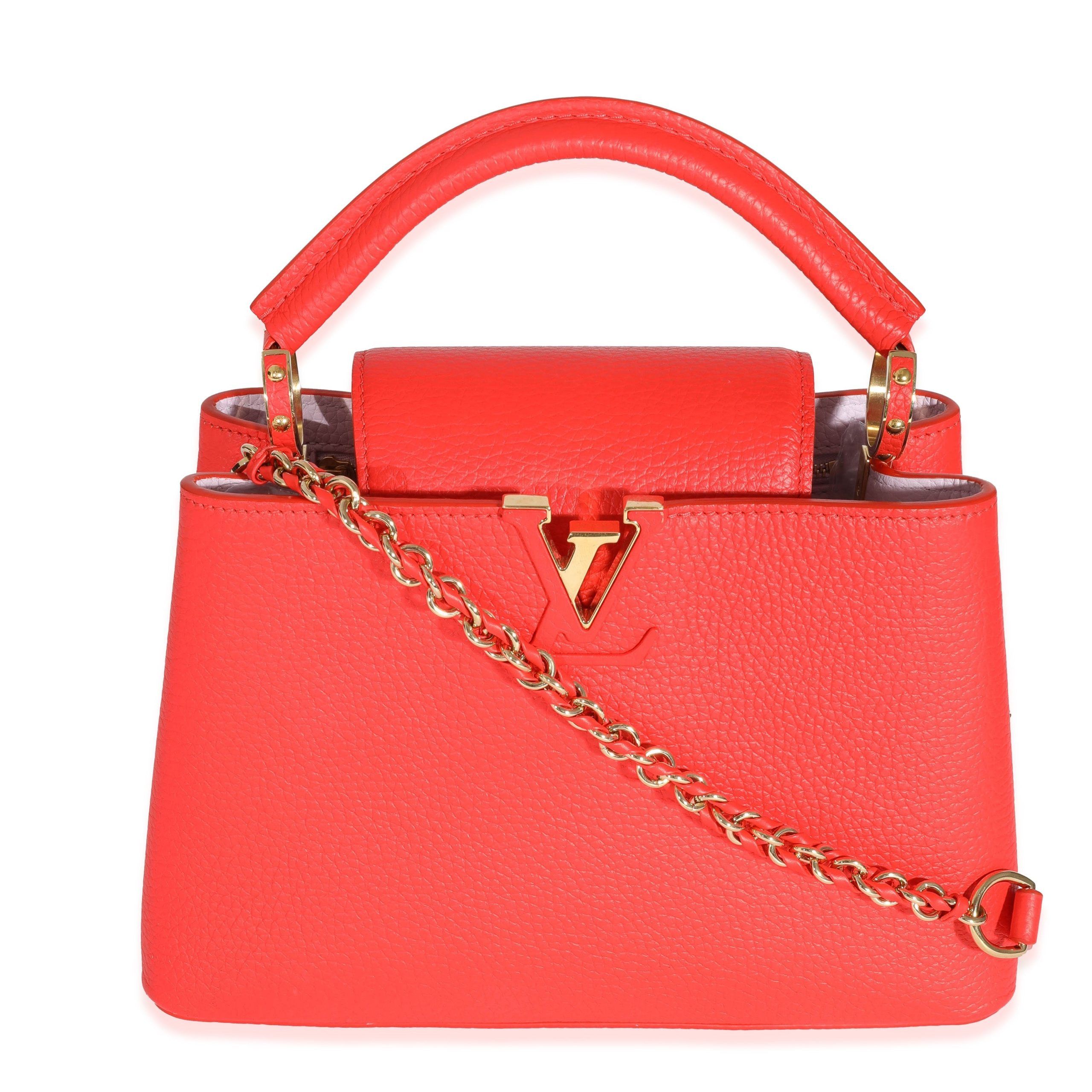 image of Louis Vuitton Tonic Orange Taurillon Capucines Bb, Women's