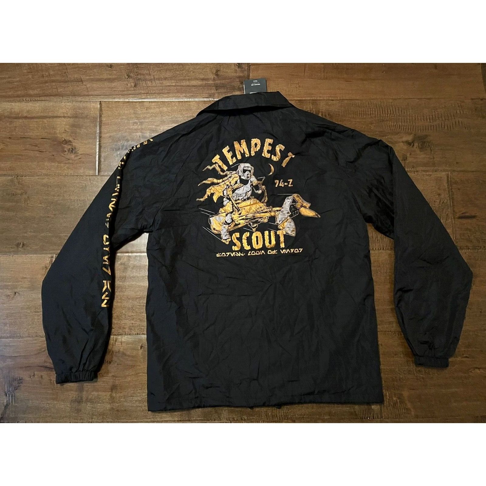 Star Wars VINTAGE Star Wars Tempest Scout Trooper Coach's Snap Button Jacket Shirt Mens Small Black 90s Theme Stars Accents Button Size US S / EU 44-46 / 1 - 2 Thumbnail