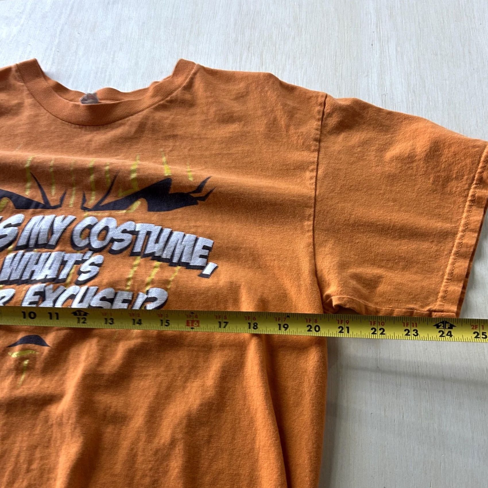 Vintage Y2K This Is My Costume Whats Your Excuse Shirt Mens Medium Orange Halloween Tee Size US M / EU 48-50 / 2 - 4 Thumbnail