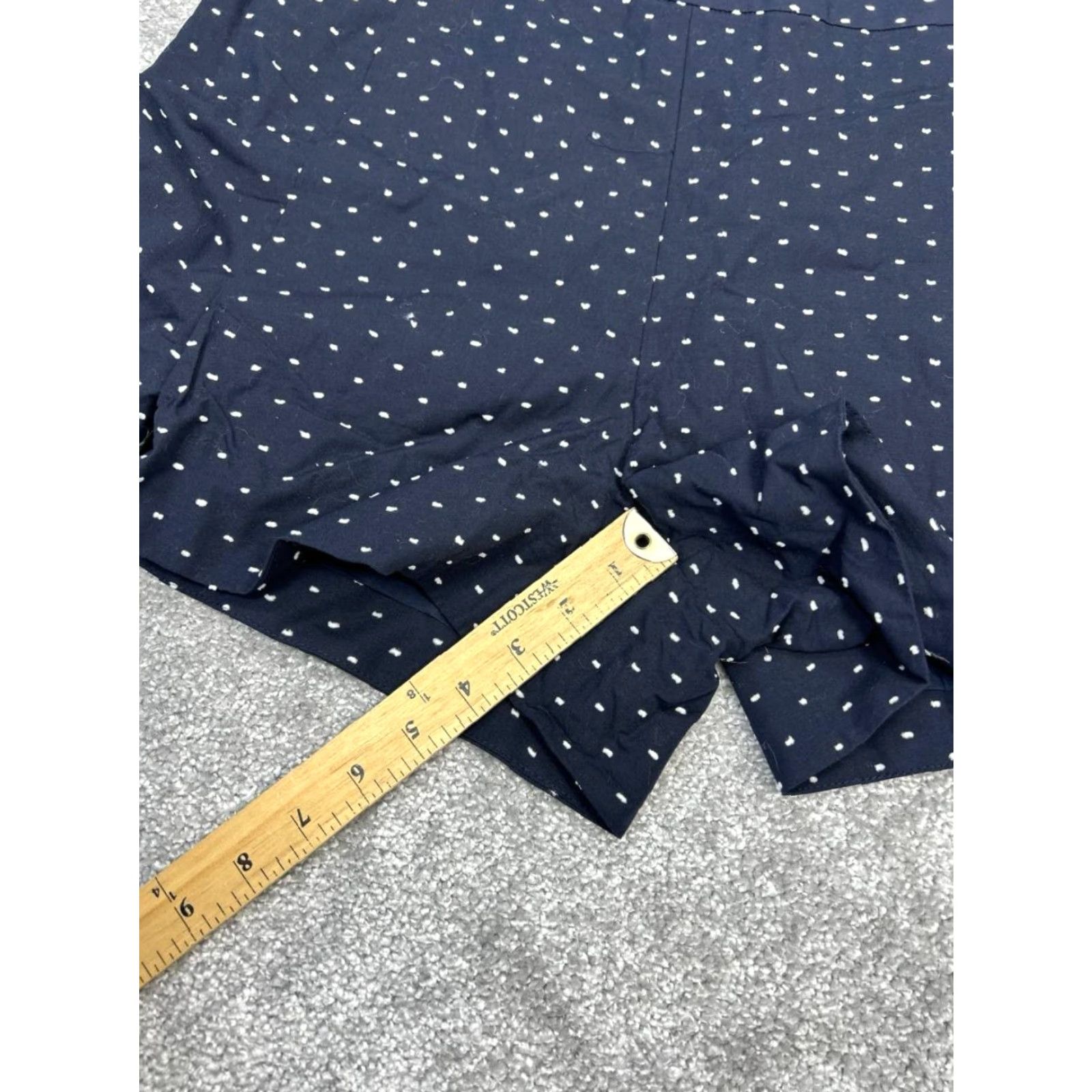 J.Crew J Crew Tie Waist Shorts Womens 10 Blue Clip Dot Cotton High Rise Side Zip New Size 32" / US 10 / IT 46 - 4 Thumbnail
