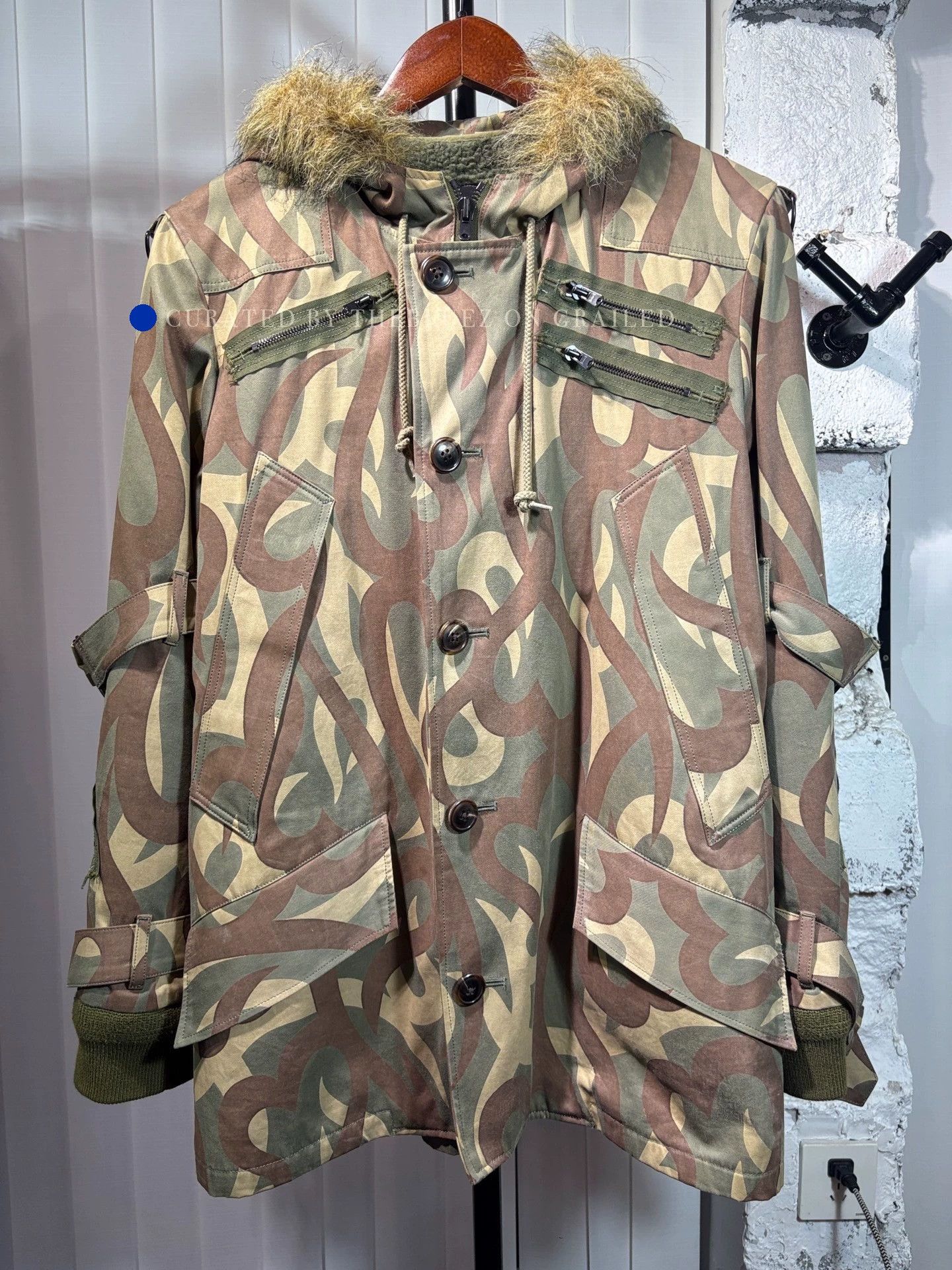 Number (N)ine Waxed Canvas Jacket in Green Size US S / EU 44-46 / 1 - 1 Thumbnail