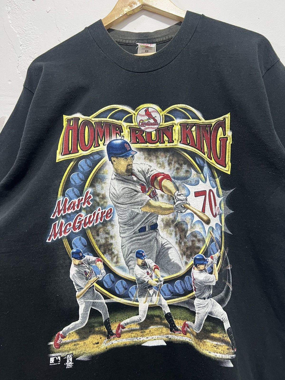 Vintage Vintage 90s Mark McGwires Final Home Run Tshirt Size US L / EU 52-54 / 3 - 2 Thumbnail