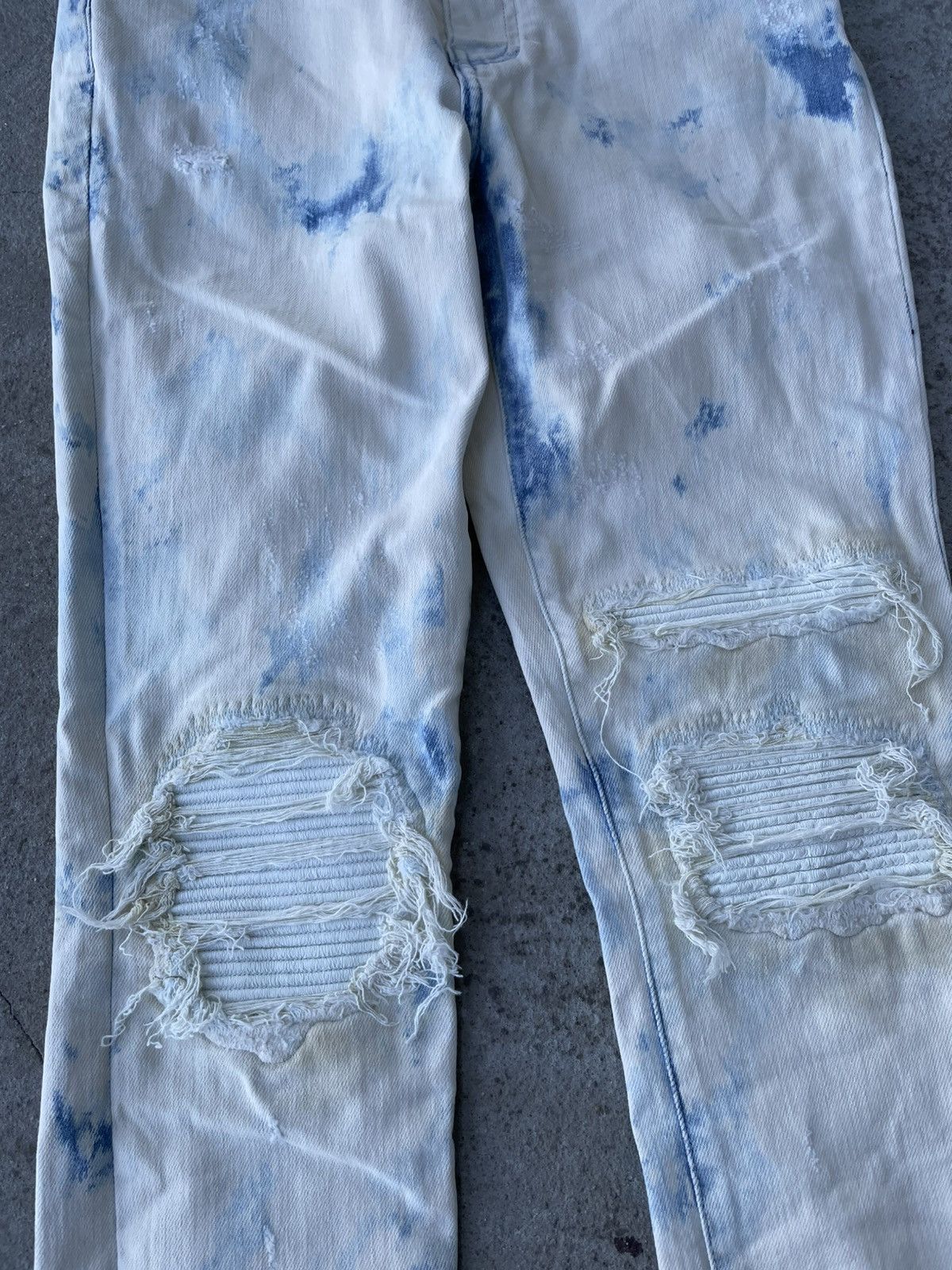 Amiri AMIRI TIE DYE DISTRESSED BIKER DENIM Size US 27 - 4 Thumbnail