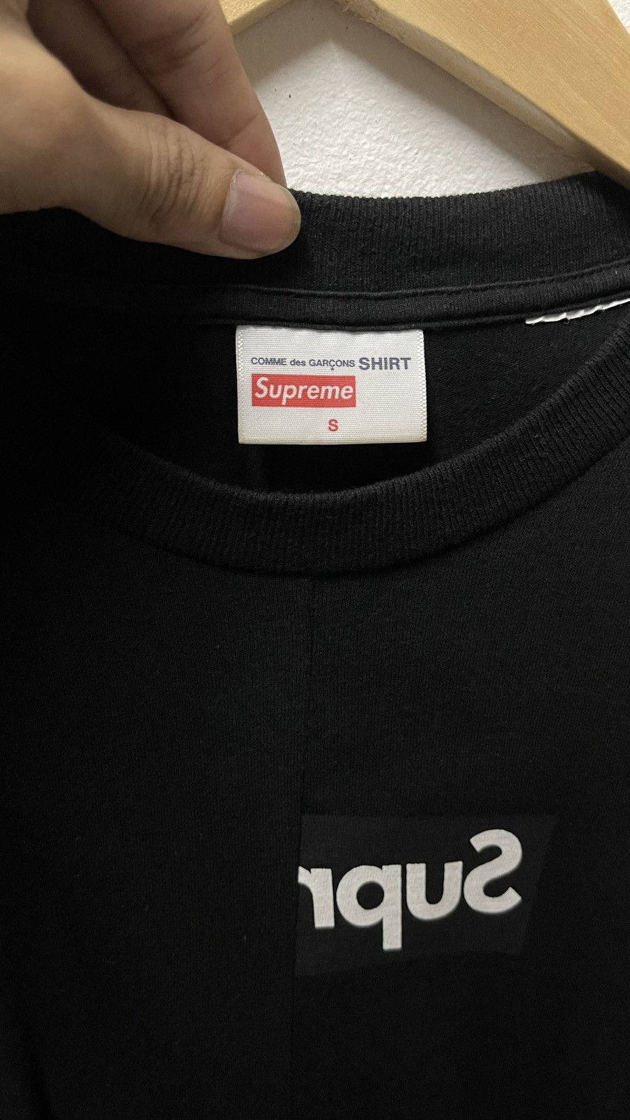 Comme des Garcons × Supreme Supreme CDG Split Box Logo Tee Size US S / EU 44-46 / 1 - 3 Thumbnail