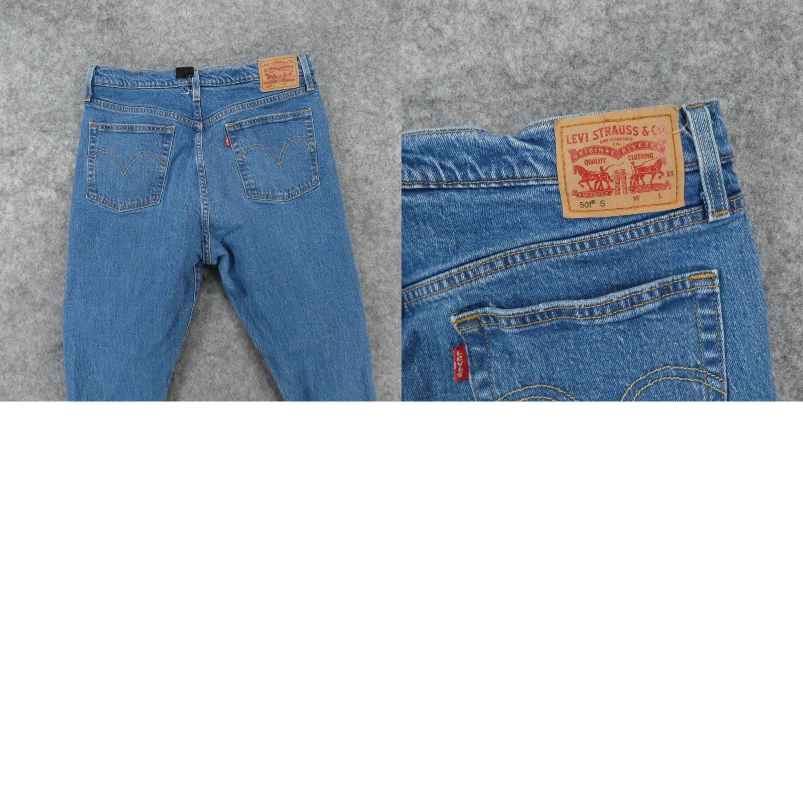Levi's Levi's 501 Jeans Womens High Rise Straight Light Wash Distressed 31x28 Size 24" / US 00 / IT 34 - 10 Thumbnail