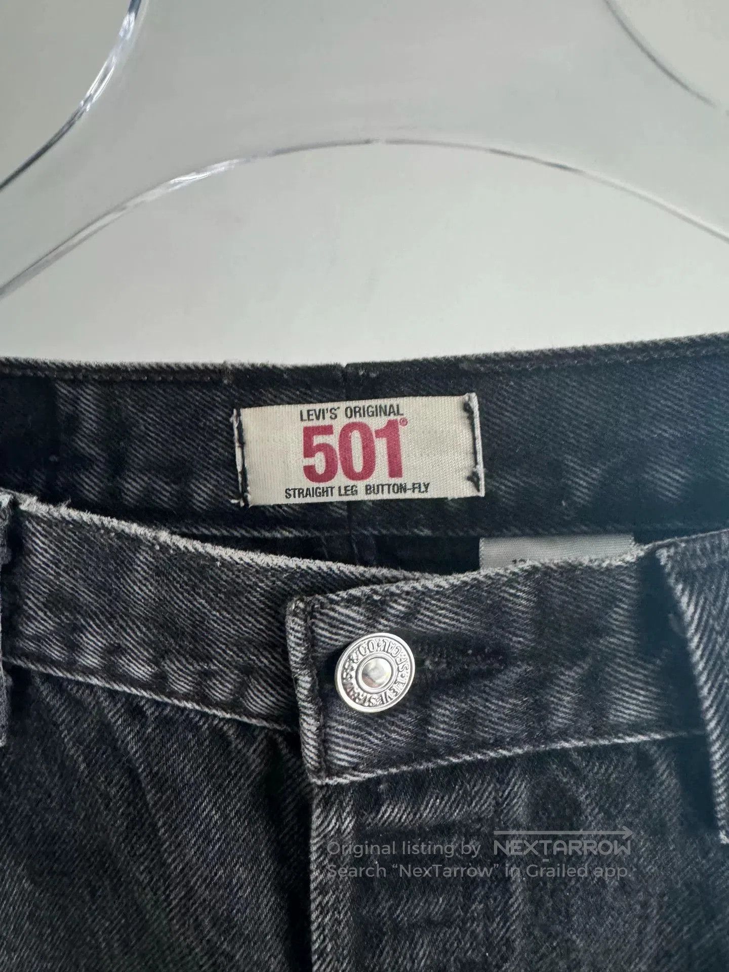 VINNY's Vintage Levi's 501 Black Denim Jeans. Size US 36 / EU 52 - 3 Thumbnail