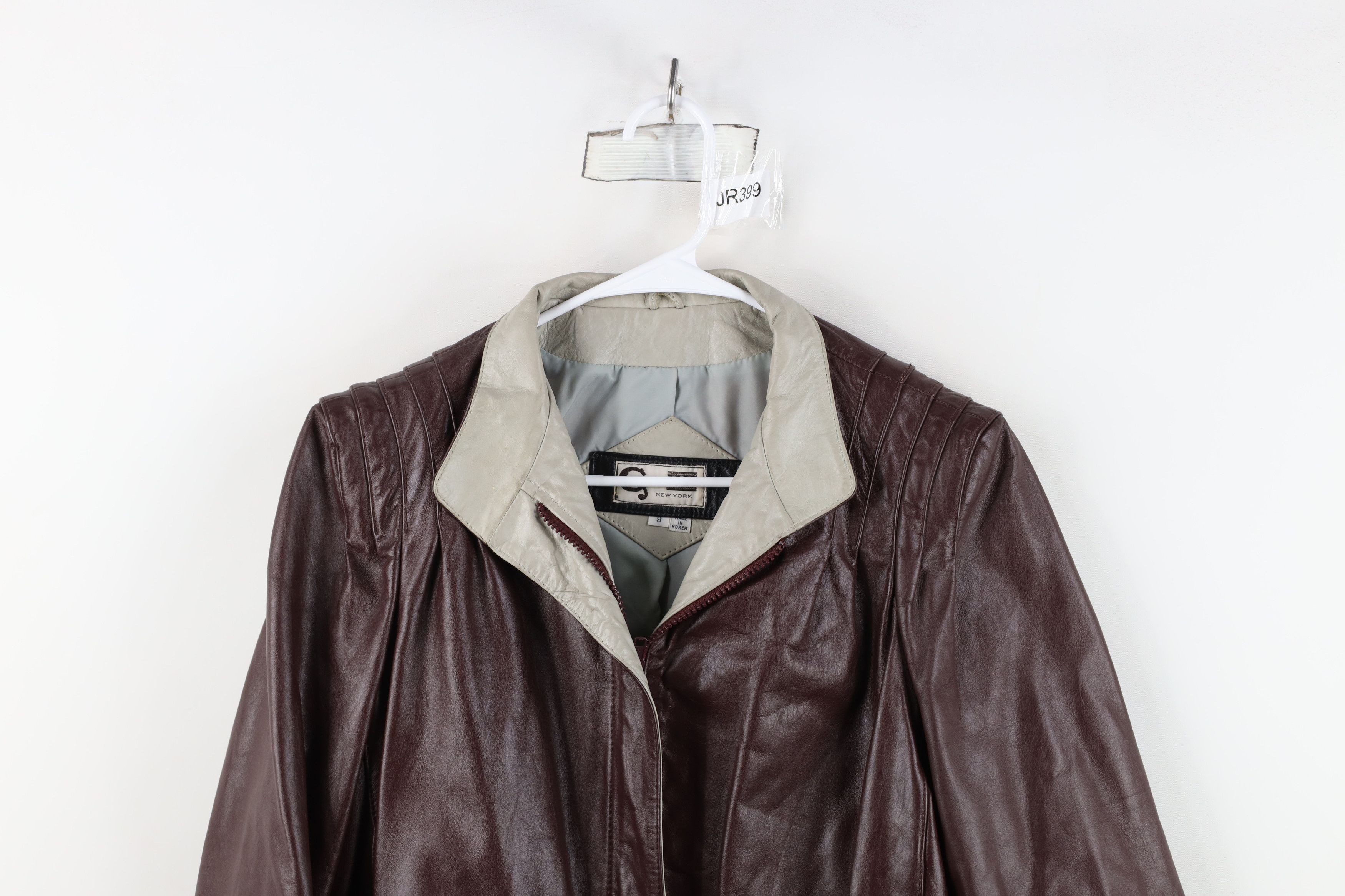 Vintage Vintage 80s 90s Streetwear Leather Bomber Jacket Oxblood Red Size M / US 6-8 / IT 42-44 - 2 Thumbnail