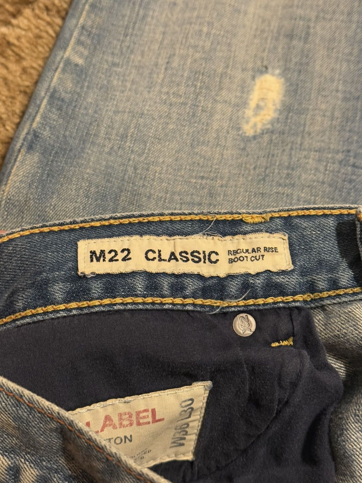 X2 X2 Baggy Distressed Bootcut Jeans Lightwash Blue 36 x 30 Size US 36 / EU 52 - 6 Thumbnail