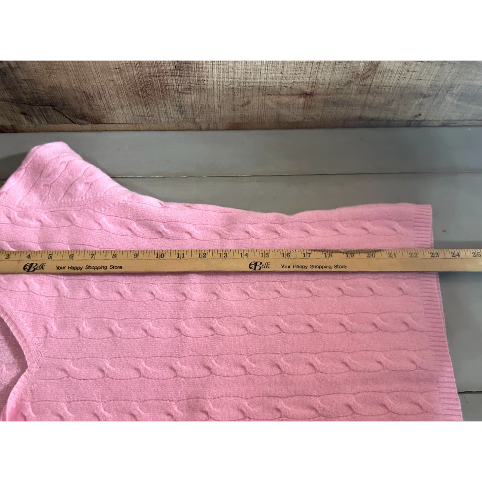 Pinko Harold's Pink V-Neck Cable-Knit Cashmere Pullover Sweater Women Medium Size M / US 6-8 / IT 42-44 - 5 Thumbnail