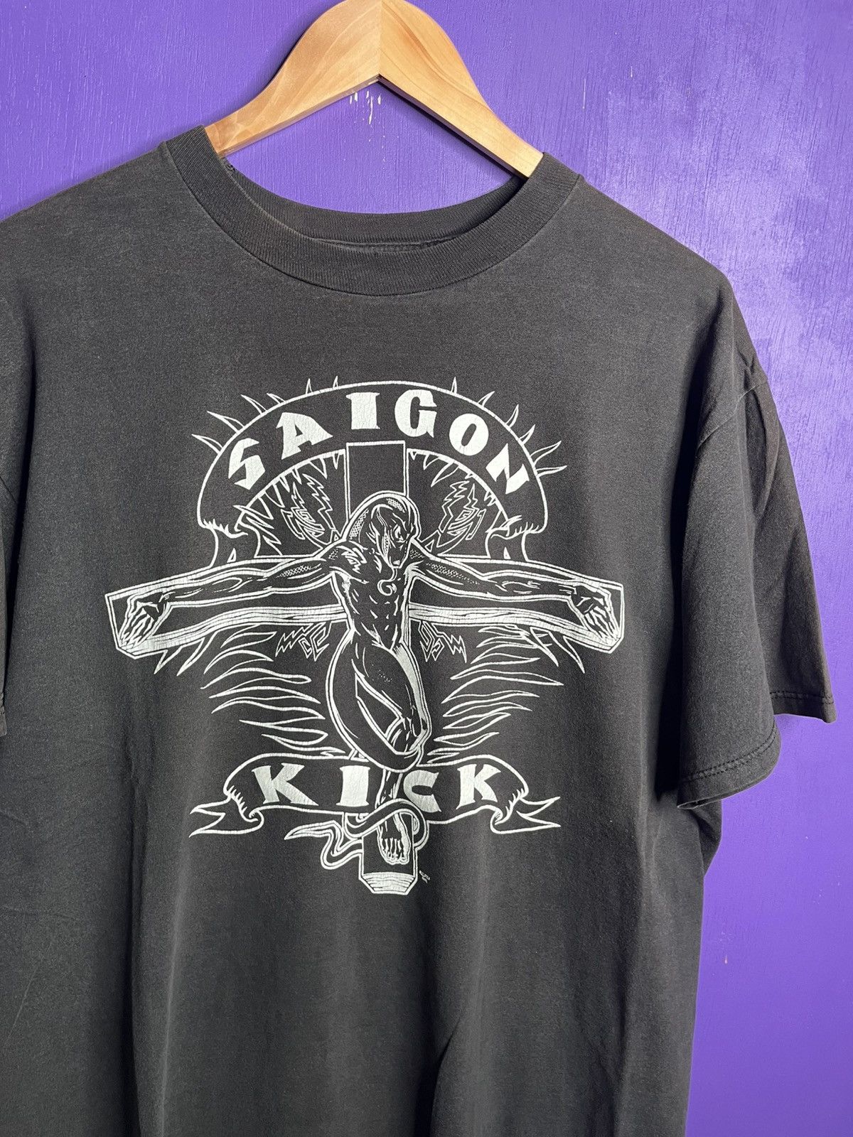 Vintage Vintage 90s Saigon kick snake logo t-shirt Size US XL / EU 56 / 4 - 3 Thumbnail