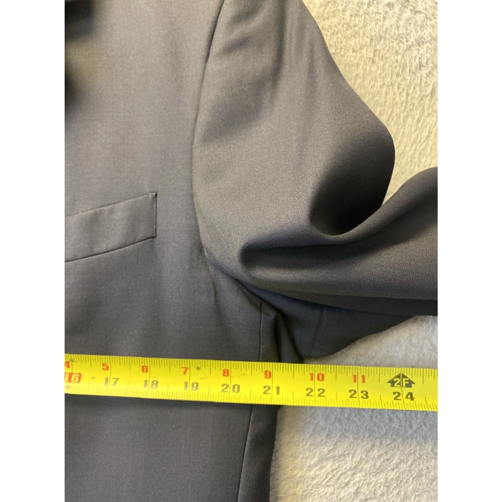 Vintage Emile Lafaurie Blazer Jacket Men 40R Gray Wool Button Closure Pockets Formal Mens Size 40R - 3 Thumbnail