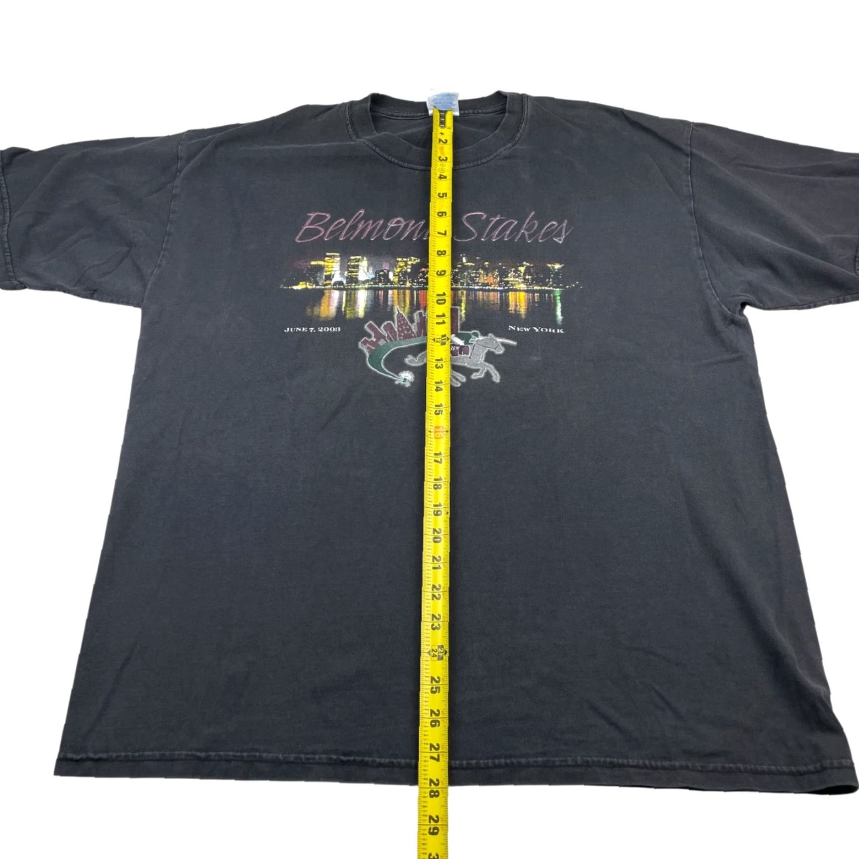 Gildan VTG Belmont Stakes T-Shirt - 100% Cotton - Short Sleeve Crew Neck - XL - Black - Gildan - Mens Size US XL / EU 56 / 4 - 7 Thumbnail