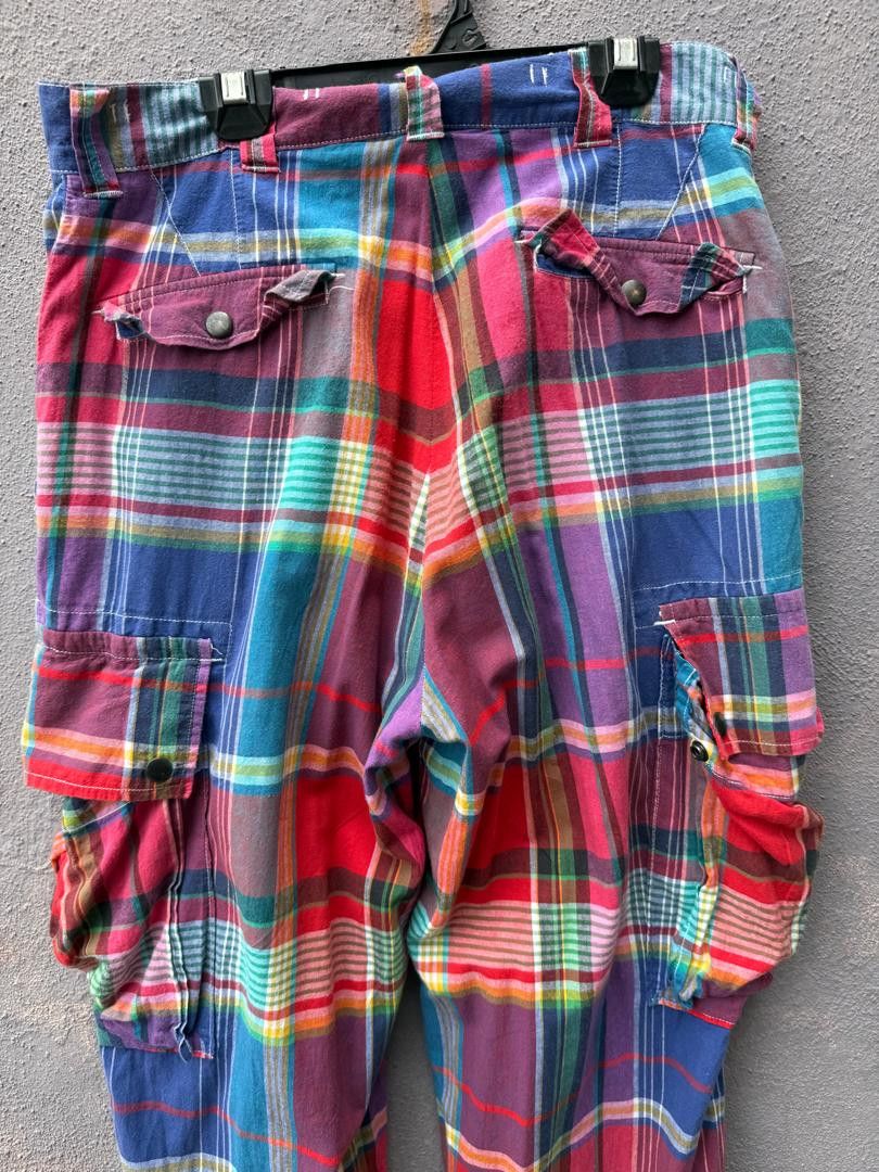 Polo Ralph Lauren Vintage 90s Polo RL Madras Tartan Cargo Trouser Pant Size US 30 / EU 46 - 4 Thumbnail