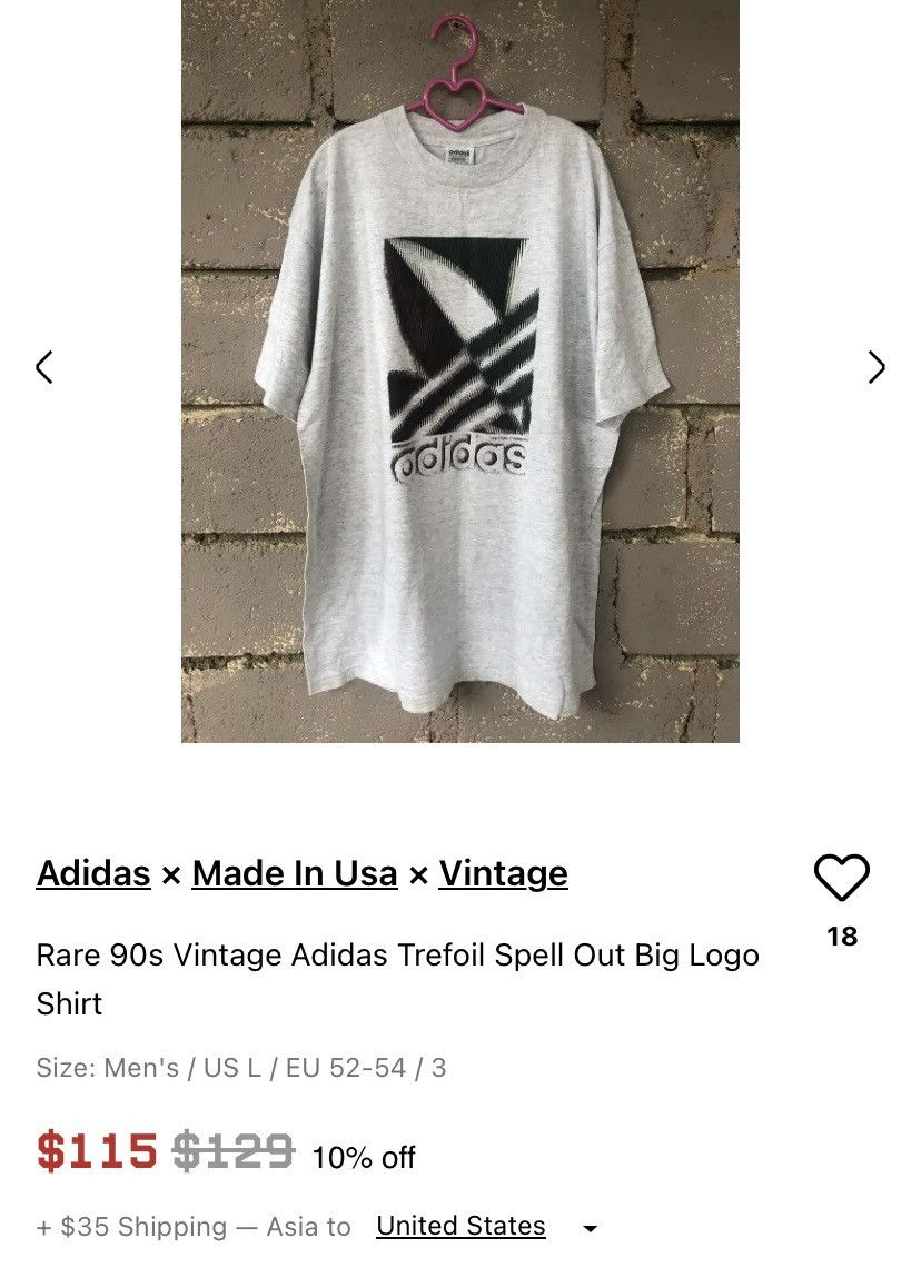 Adidas × Vintage 90’s Adidas Vintage Tees Big Logo Second Vintage Rare Item Size US XL / EU 56 / 4 - 2 Thumbnail