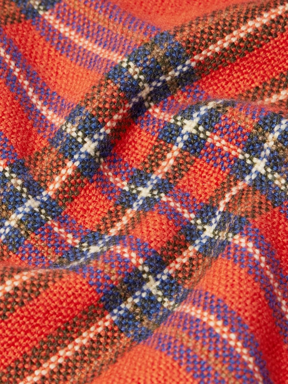 The Elder Statesman $2500 Cashmere Flame Tartan Scarf Size ONE SIZE - 4 Thumbnail
