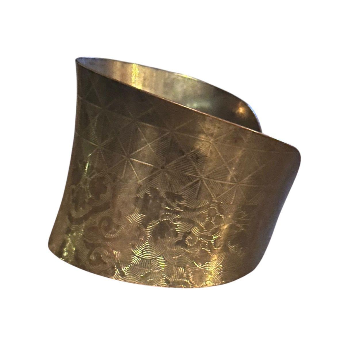 Vintage Vintage wide brass cuff bracelet Size ONE SIZE - 2 Thumbnail