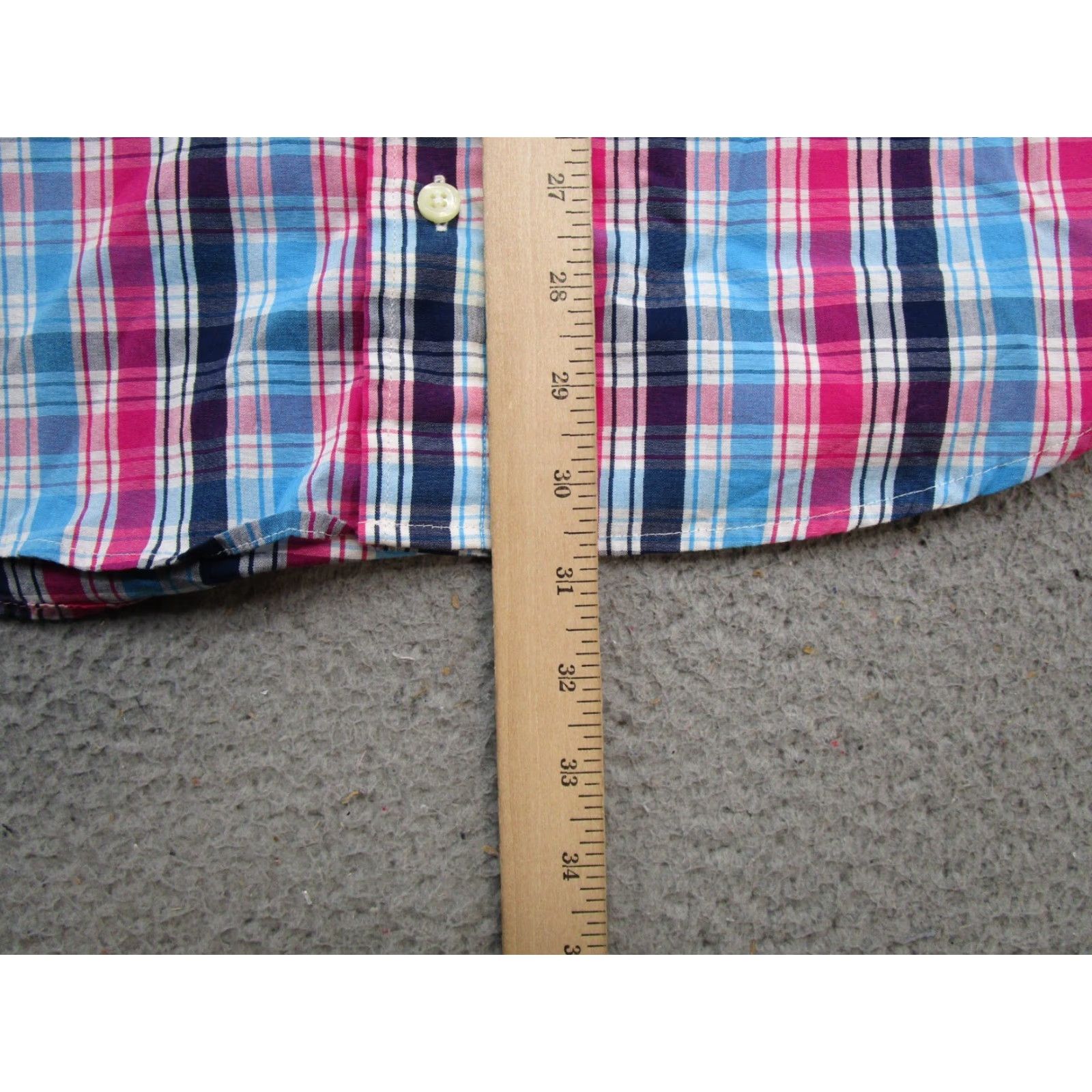 Pinko Gitman Bros. Pink Plaid Long Sleeve Dress Shirt Mens Size M USA Made Career Size 40R - 7 Thumbnail