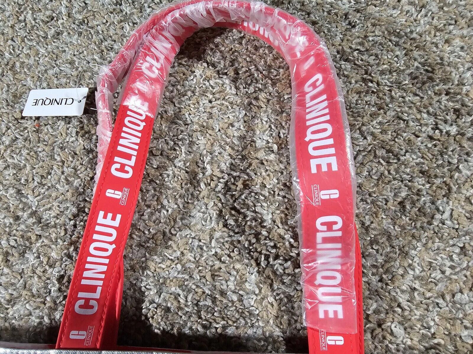 Clique Clinique Tote Shoulder Purse Bag Silver Red White Candy Cane Size ONE SIZE - 5 Thumbnail