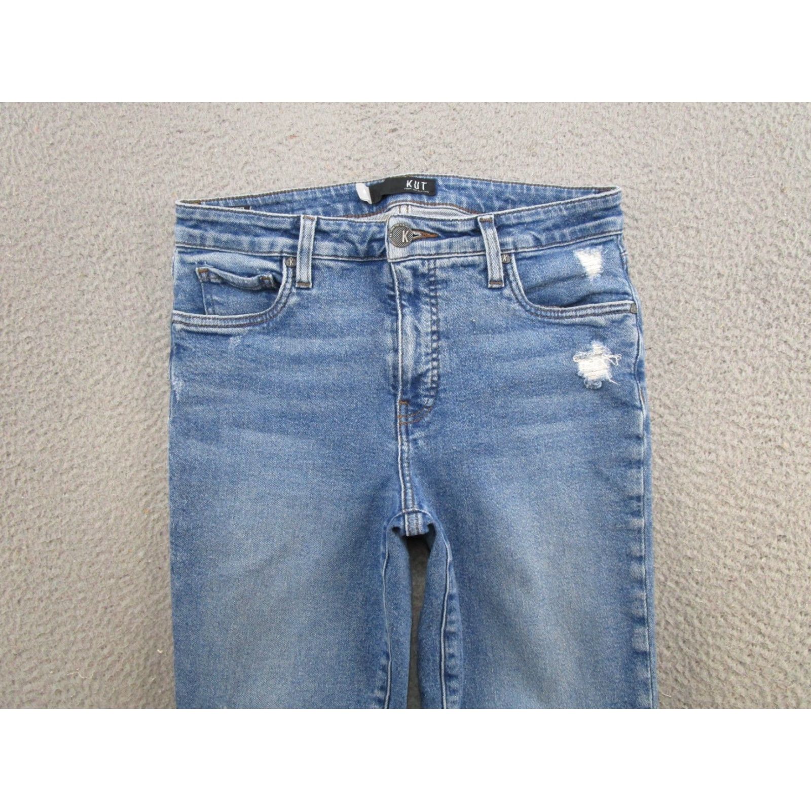 Vintage KUT from the Kloth Blue Denim Jeans Chrissie Fab Ab Cigarette Leg Size 4 Size 27" / US 4 / IT 40 - 3 Thumbnail