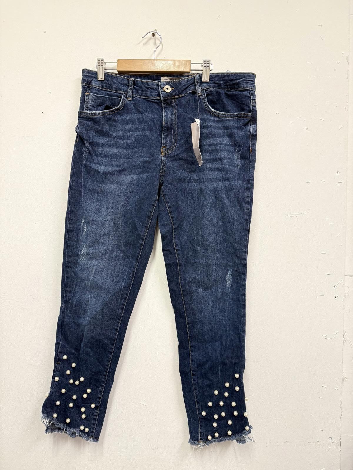 Other Zara Basic Women's Denim Jeans with Pearl Detail Size ONE SIZE - 1 Thumbnail