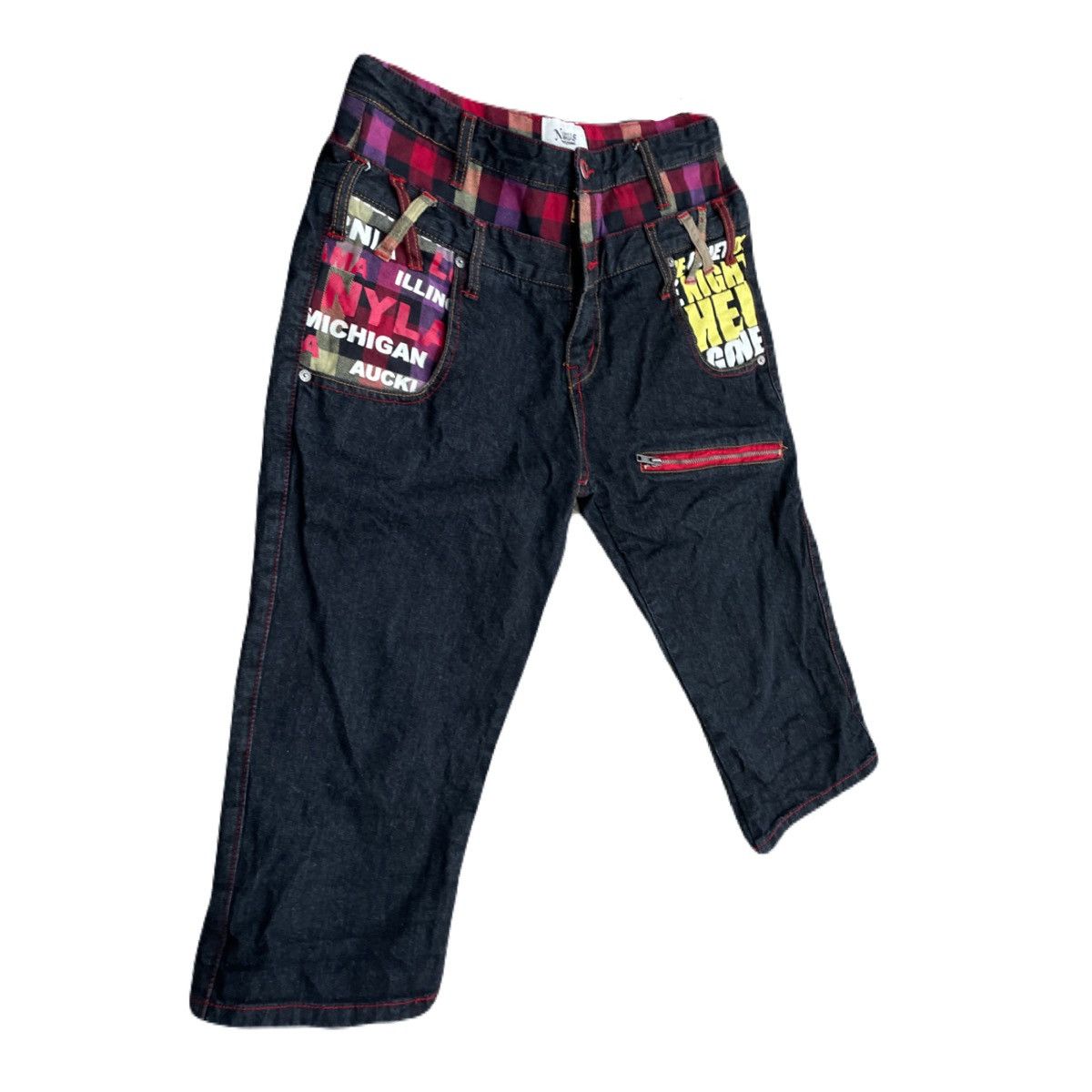 If Six Was Nine 2000s Japanese archive Gyaruo Double Waist Cropped Shorts Size US 30 / EU 46 - 3 Thumbnail