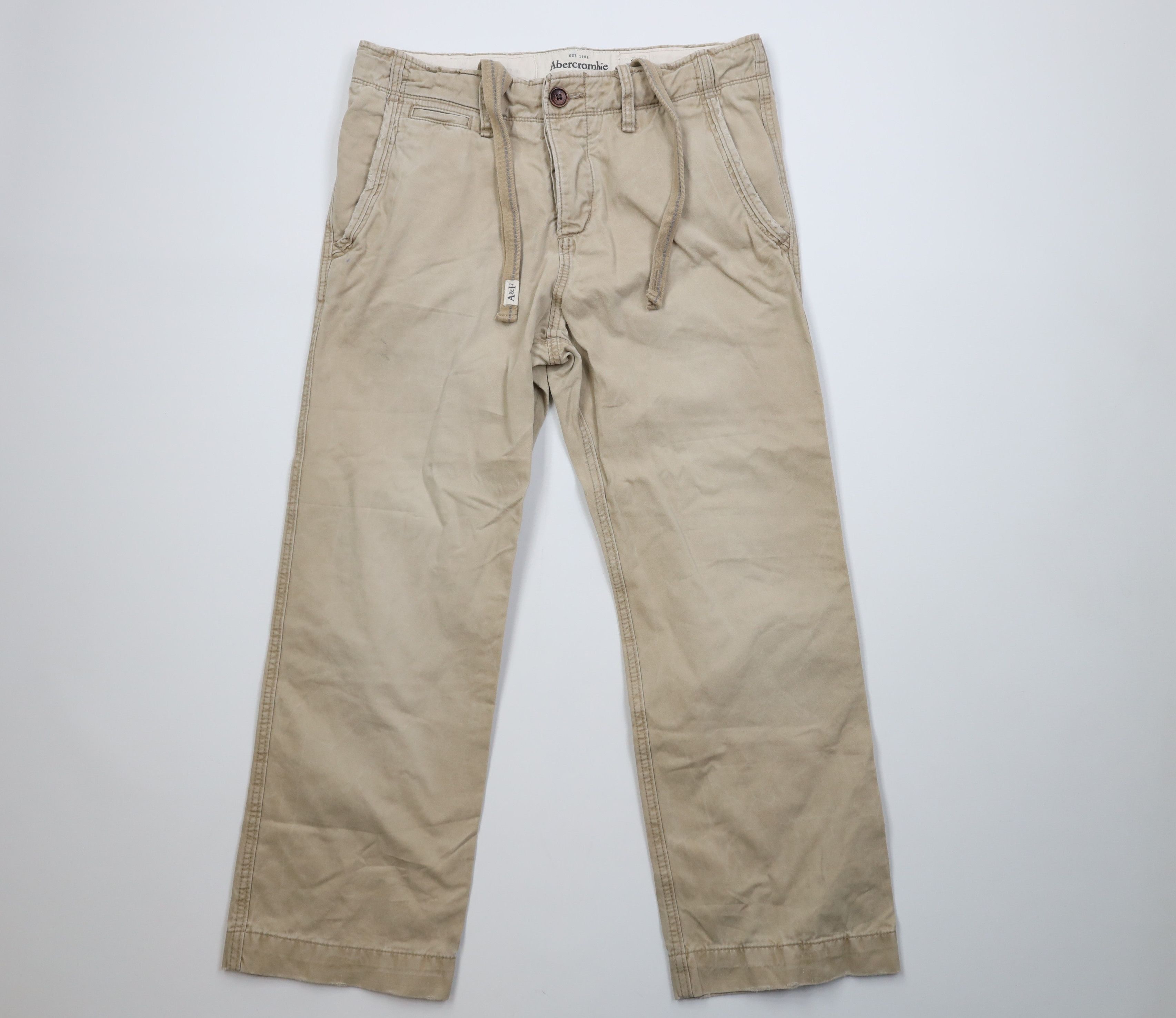 Vintage 90s Y2K Abercrombie & Fitch Fly Wide Leg Pants Beige