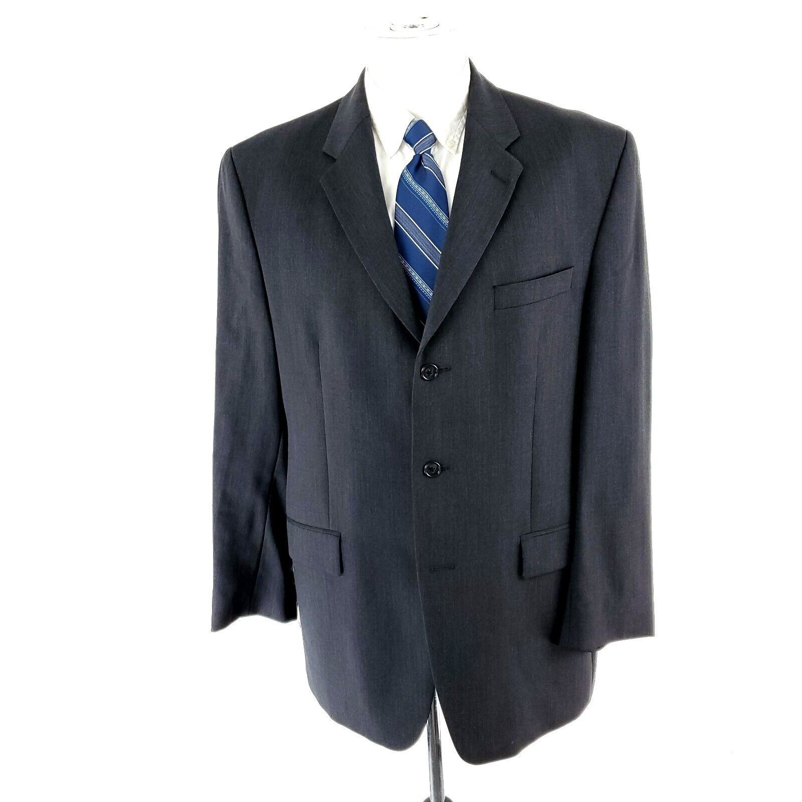Calvin Klein Calvin Klein Wool 3 Button Sport Coat 42R Gray Blazer Size 42R - 3 Thumbnail