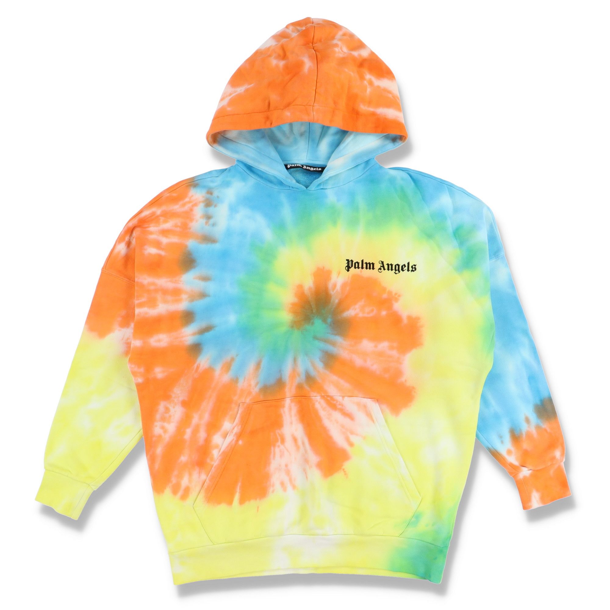 image of Palm Angels Multicolour Tie Dye Oversized Logo Hoodie, Men's (Size Medium)