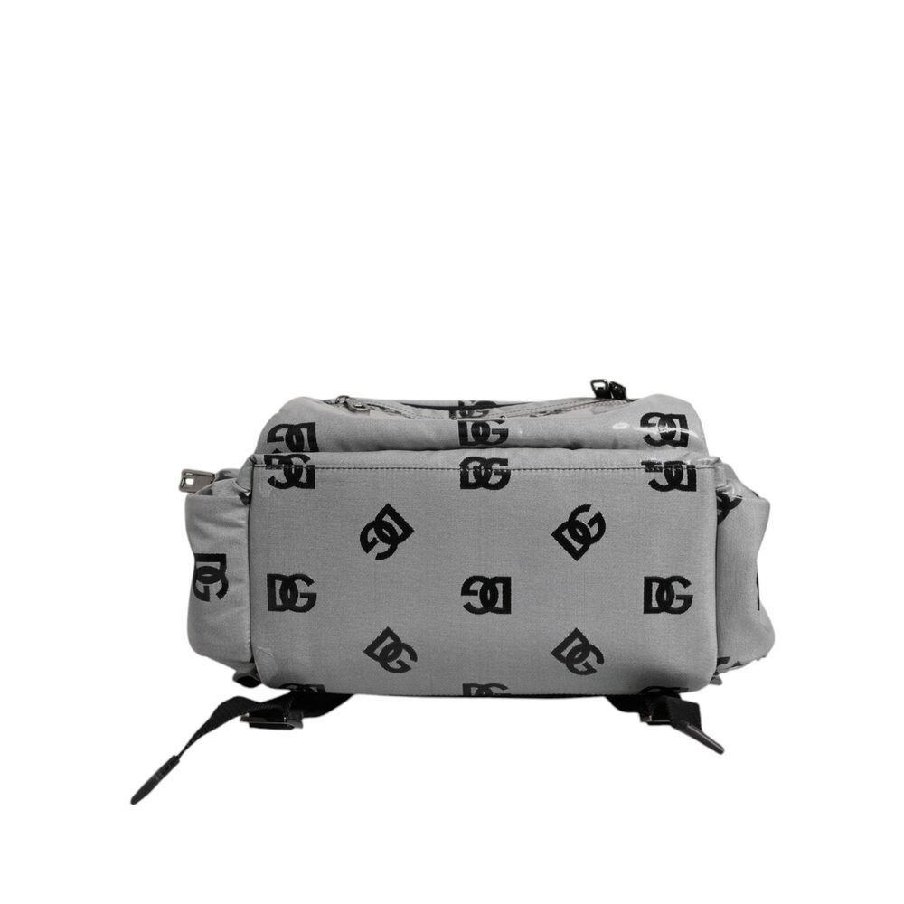 Dolce & Gabbana Dolce & Gabbana Polyester Gray Black DG Logo Plaque Backpack Size ONE SIZE - 6 Thumbnail