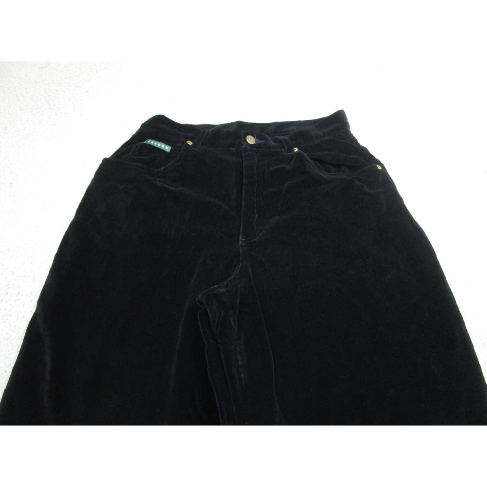Ralph Lauren VINTAGE Ralph Lauren Pants Womens 10 Black Velvet Y2K Loose Baggy Classic Size 32" / US 10 / IT 46 - 2 Thumbnail