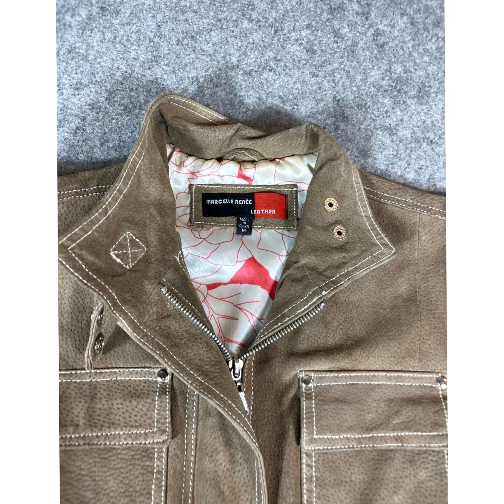 Vintage VINTAGE Marcelle Renee Leather Jacket Womens Medium Tan Belted Moto Western Jacket Size M / US 6-8 / IT 42-44 - 6 Thumbnail