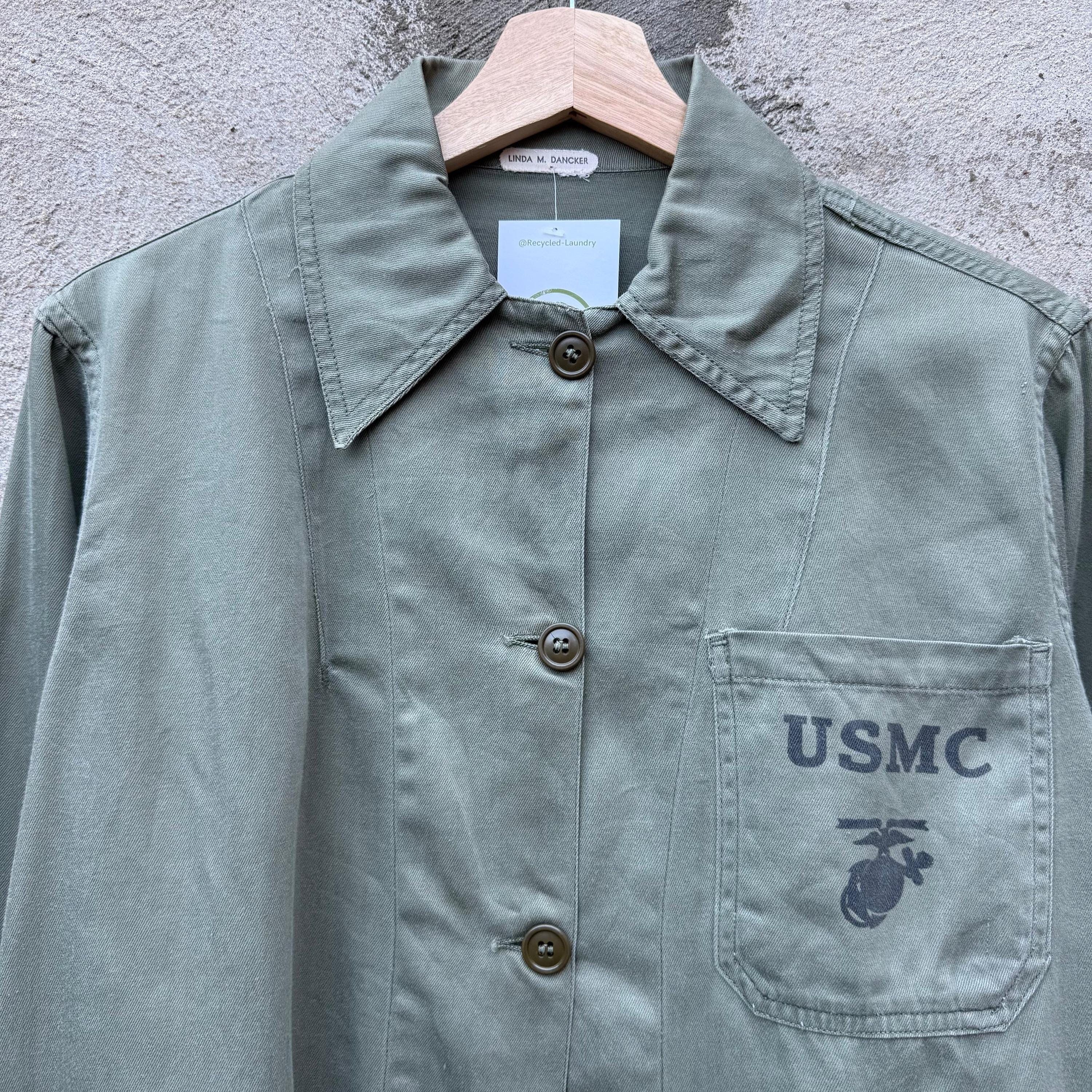 Vintage 50's USMC Women's P47 Style Cotton Chore Jacket Size M / US 6-8 / IT 42-44 - 3 Thumbnail