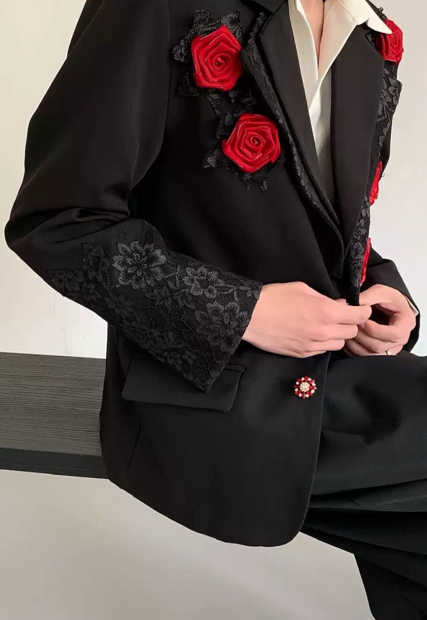 Other Men's Embroidered Double-Layer Blazer Size 38S - 4 Thumbnail