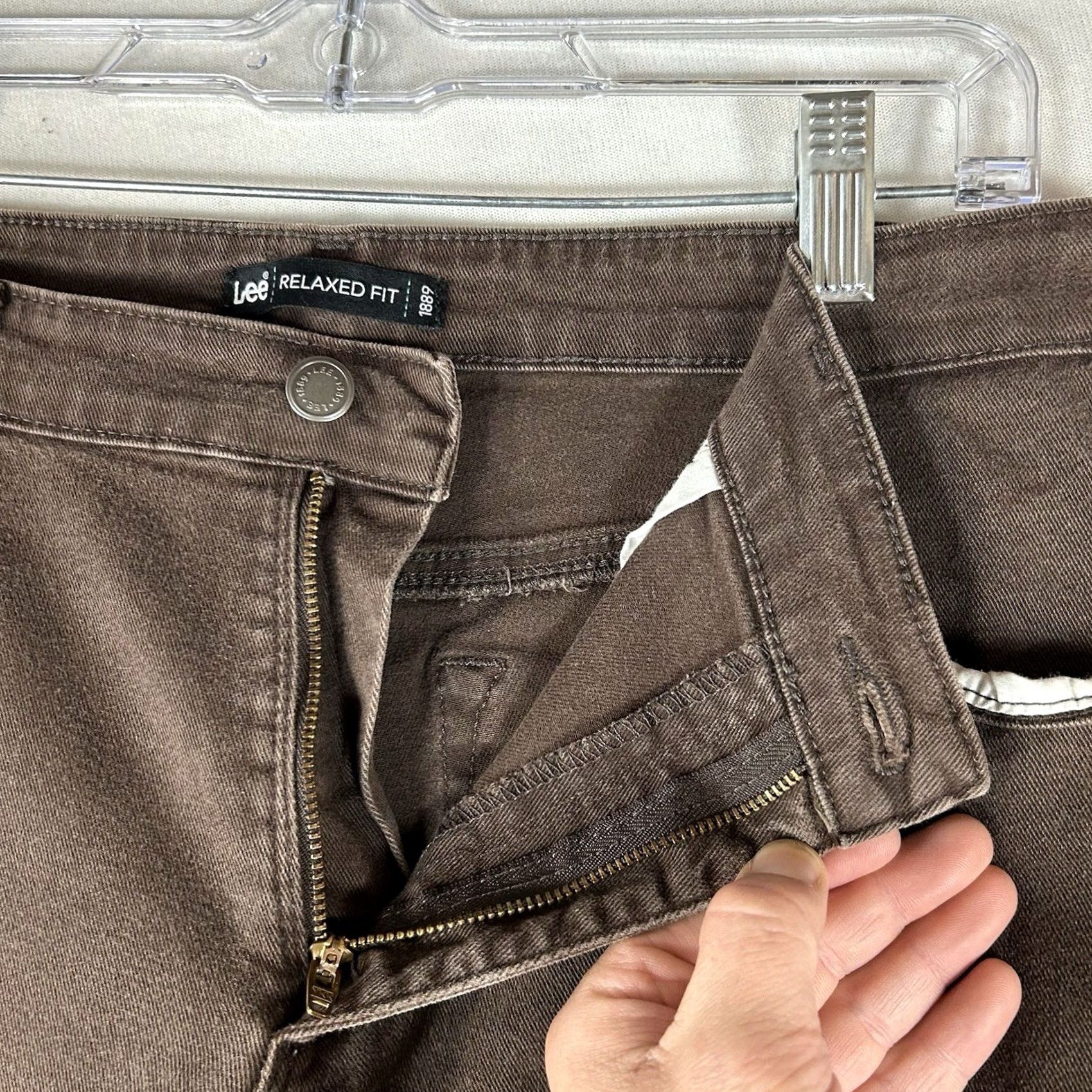 Lee Lee 1889 Relaxed Fit Chino Pants Womens 8P Brown Mid Rise Casual Workwear Size 30" / US 8 / IT 44 - 4 Thumbnail
