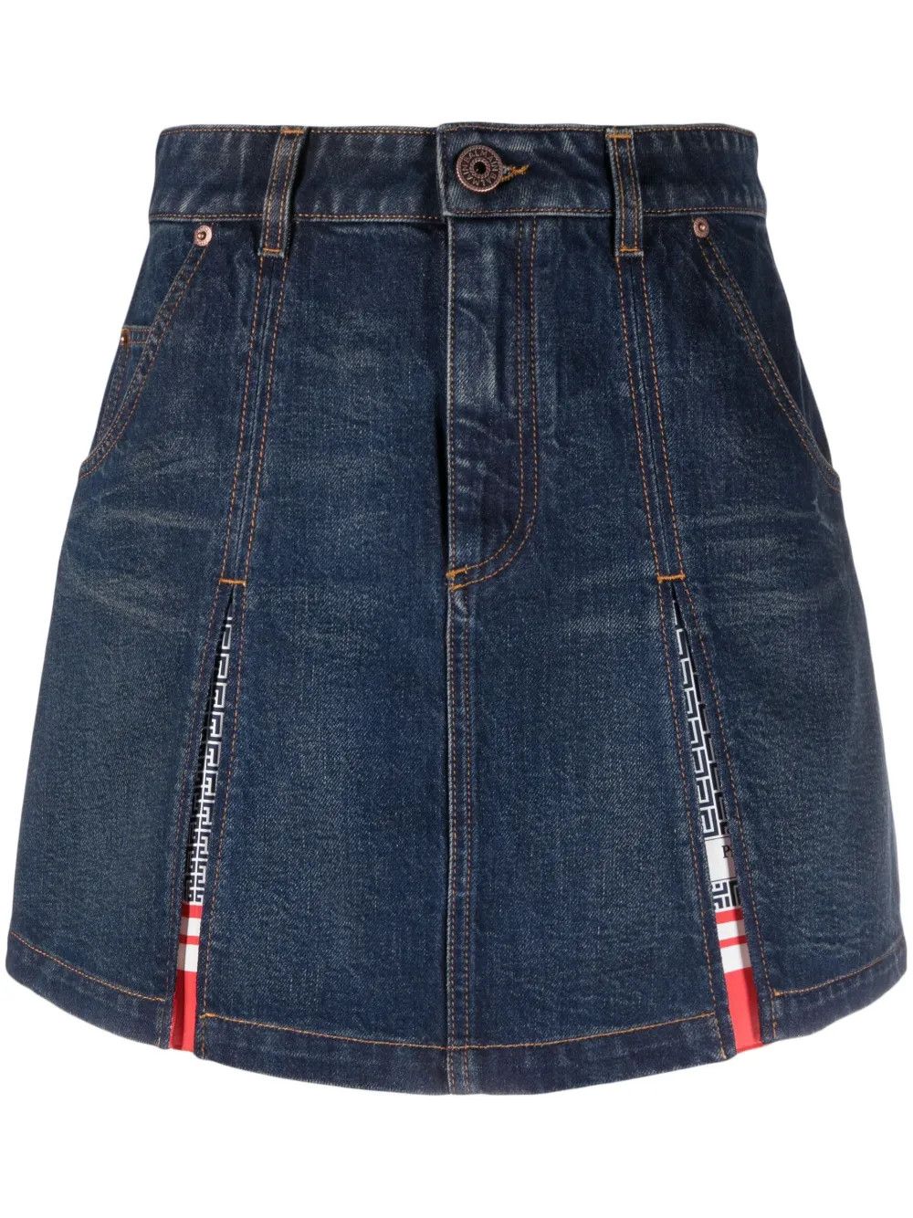 Balmain o1y0625 Denim Skirt in Blue Size 26" / US 2 / IT 38 - 1 Thumbnail
