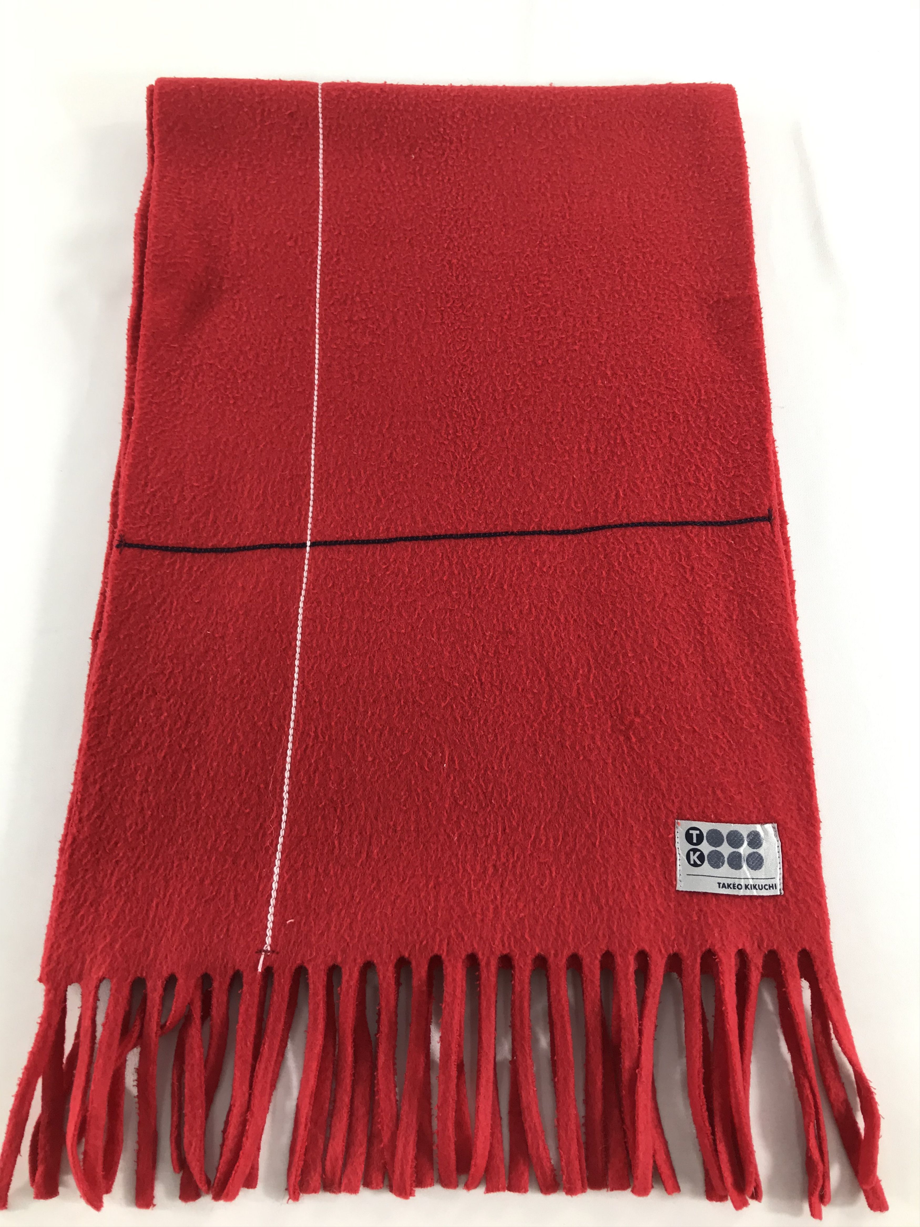 Takeo Kikuchi Takeo Kikuchi Red Scarf Muffler Neck Wrap V490 Size ONE SIZE - 2 Thumbnail