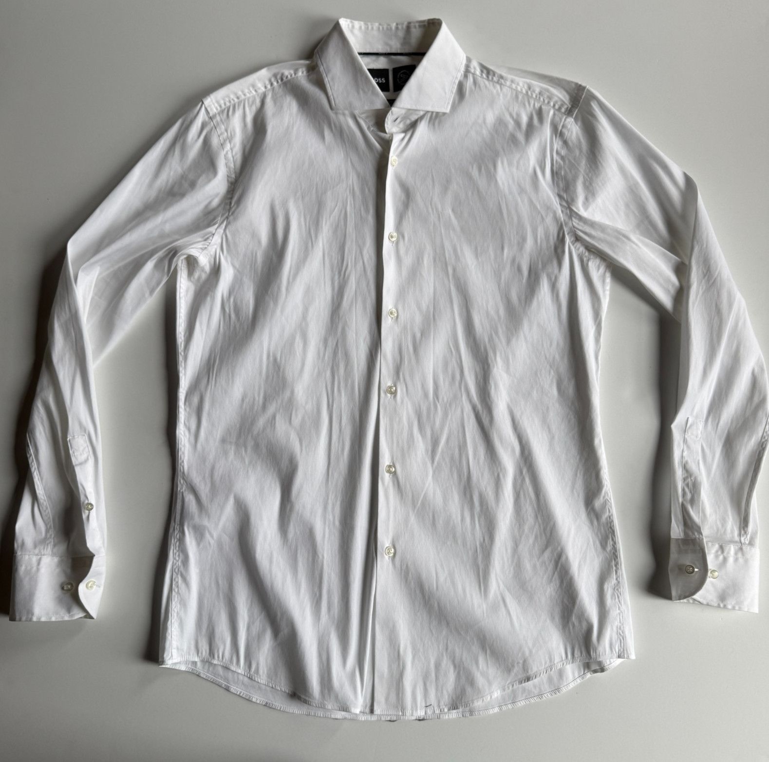 Hugo Boss BOSS Performance White Dress Shirt - Slim Fit Stretch - 16.5 Size US L / EU 52-54 / 3 - 1 Thumbnail