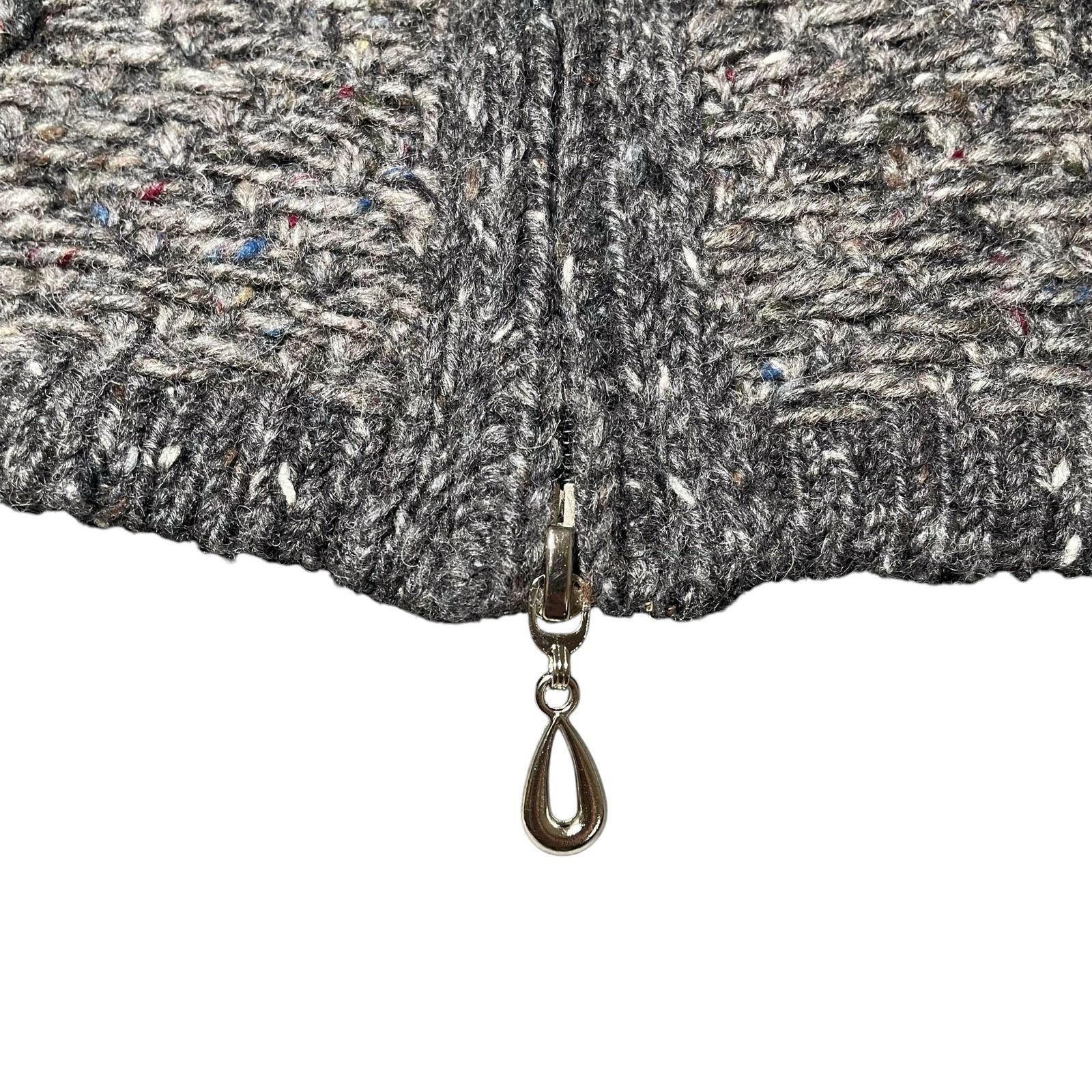 Aran Crafts Aran Crafts 100% Wool Knit Zip Cardigan Sweater Gray Small Size S / US 4 / IT 40 - 7 Thumbnail
