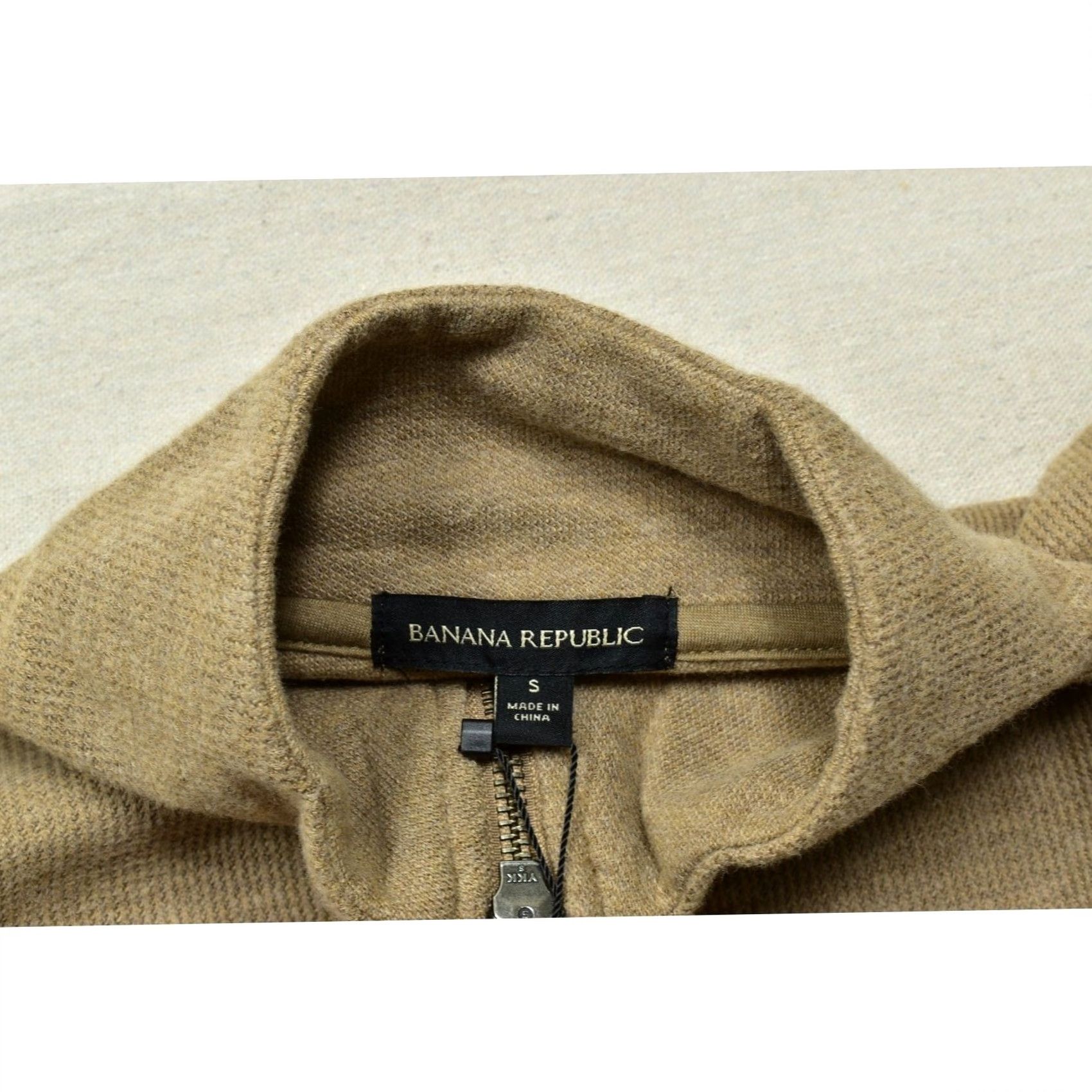 Banana Republic Banana Republic Sweater Quarter-Zip Waffle Knit Pullover Tan S Mens NWT Size US S / EU 44-46 / 1 - 3 Thumbnail