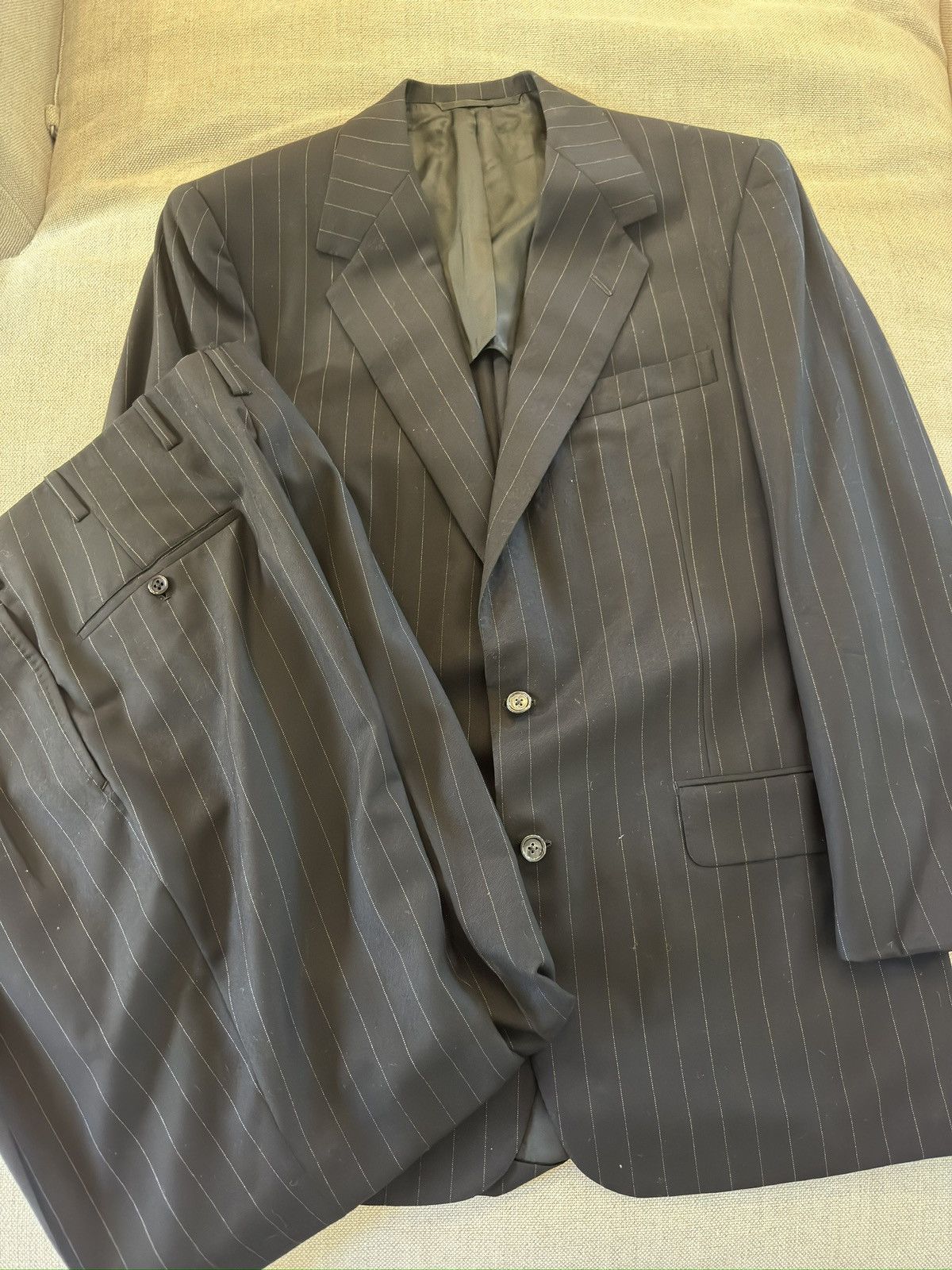 Oxxford Clothes OXXFORD CLOTHES Black Pinstripe Wool Suit Size 42T $4295 Size 42L - 8 Thumbnail