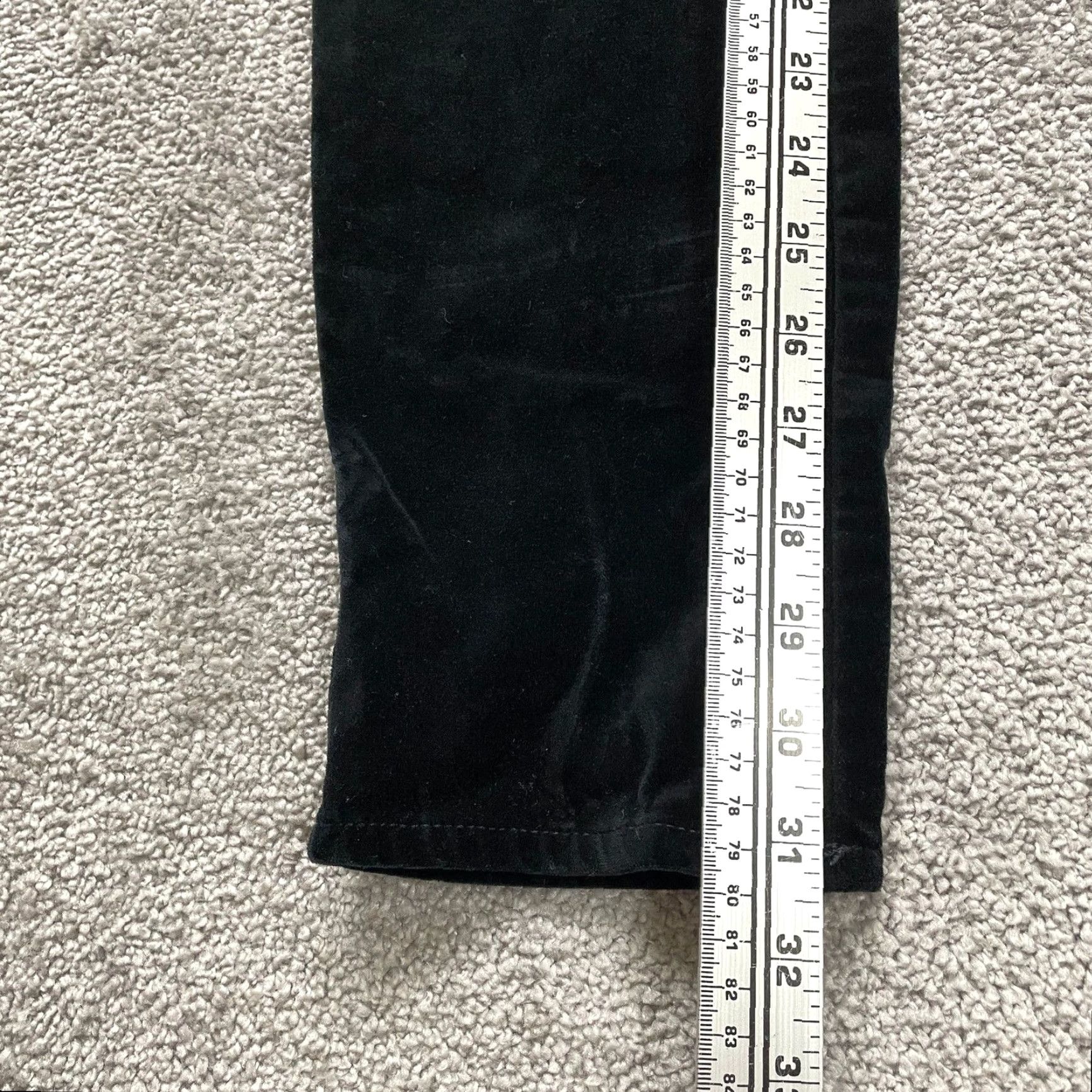 Lands' End Lands' End Women's Velvet Jeans Size 4 Black Mid Rise Slim Fit 29x31 Size 27" / US 4 / IT 40 - 3 Thumbnail