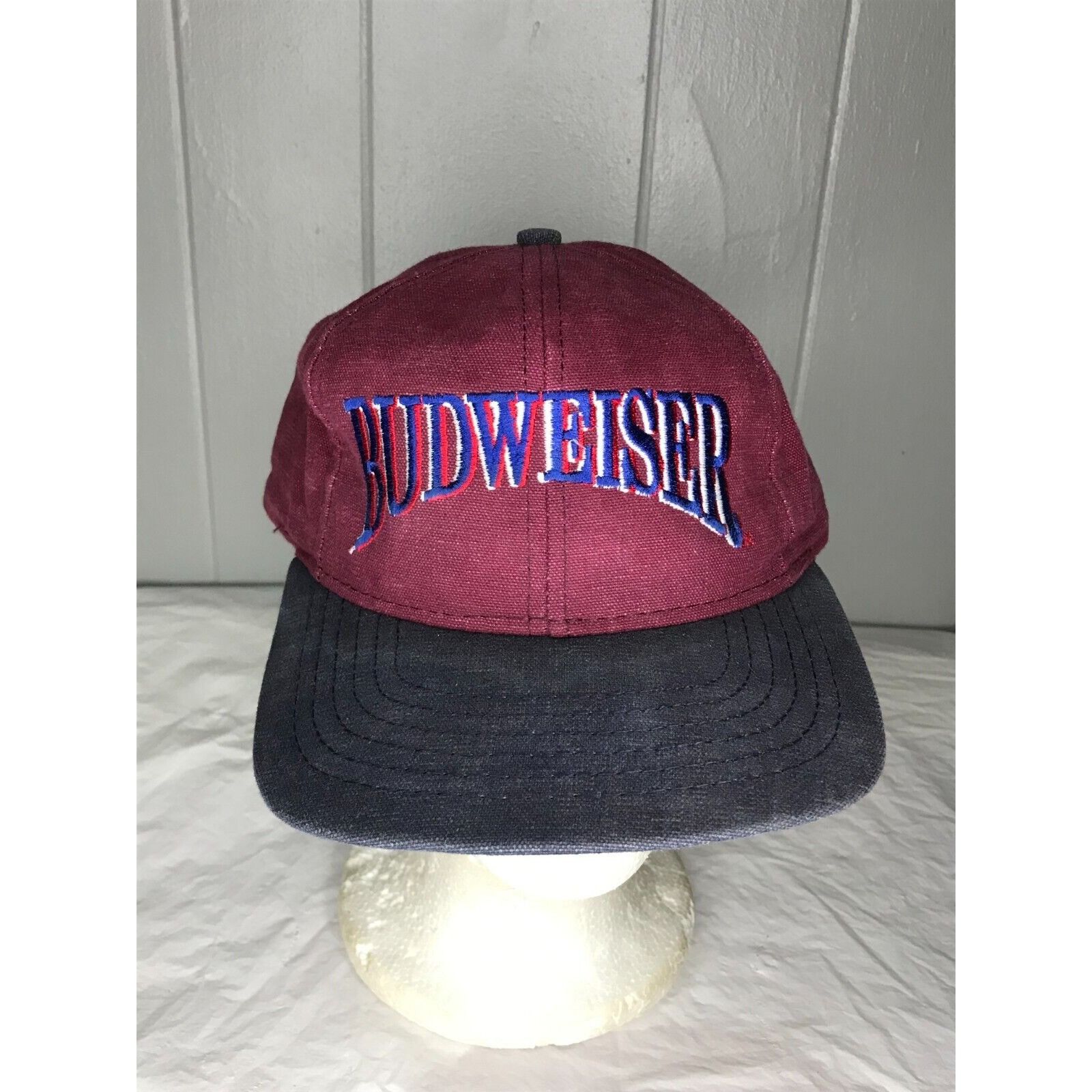 Budweiser × Vintage VTG Budweiser Snapback Hat Mens OSFM Arch Logo Blockhead Red Size ONE SIZE - 1 Thumbnail