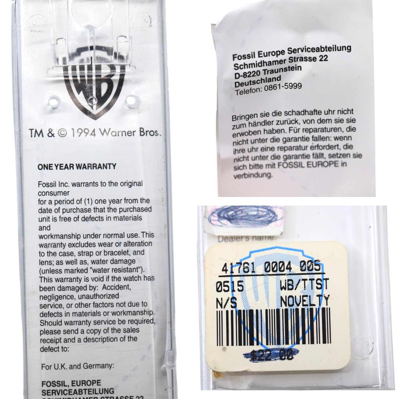 Warner Bros Warner Bros Time Tutor 1994 Fossil Watch Tweety & Sylvester Size ONE SIZE - 9 Thumbnail