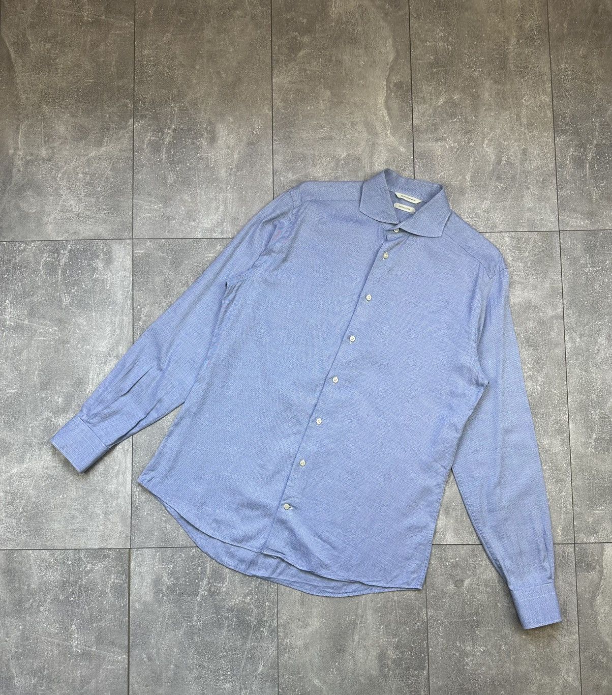 Vintage Suitsupply Luxury Blue Cotton Shirts Button Up Size US L / EU 52-54 / 3 - 1 Thumbnail