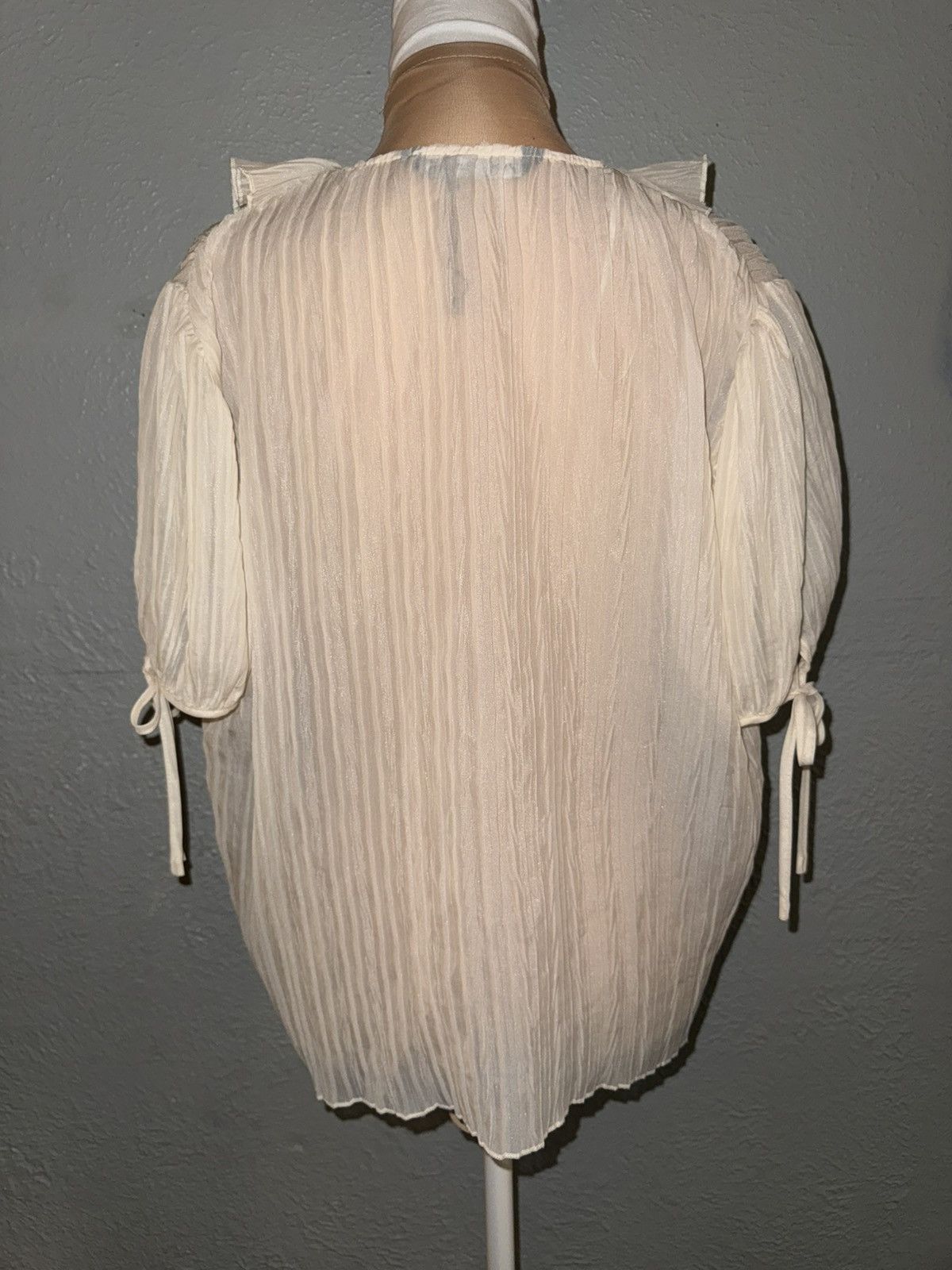 Zara ZARA PLEATED BLOUSE WITH RUFFLES 8741/050 SIZE LARGE Size L / US 10 / IT 46 - 2 Thumbnail